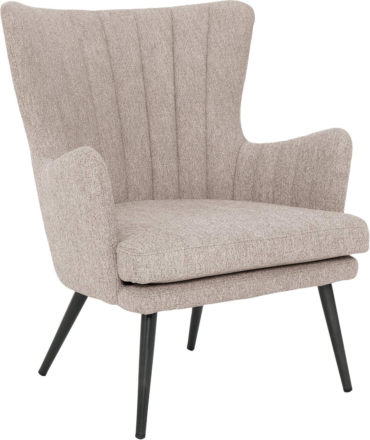 Jenson Accent Chair with Cappuccino Fabric and Grey Legs