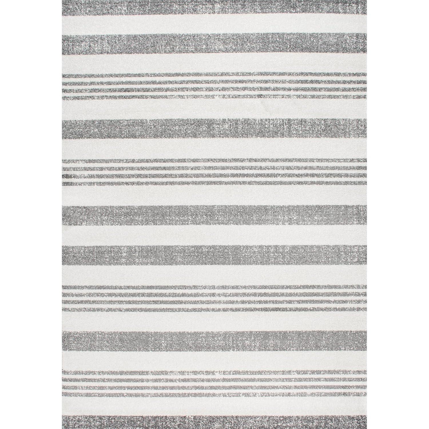 5'x8' Solid Loomed Area Rug Beige/Gray - nuLOOM: Contemporary Flat Pile, Stain-Resistant, Indoor Use, Polypropylene