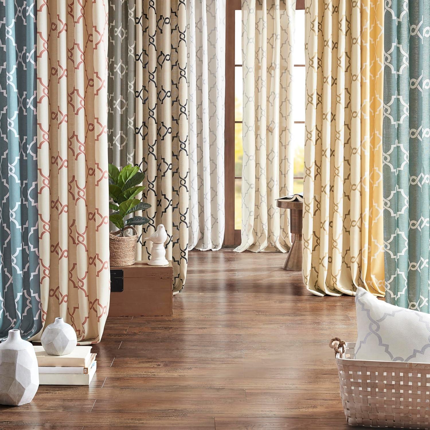 Madison Park Fretwork Print Grommet Top Single Window Curtain Panel