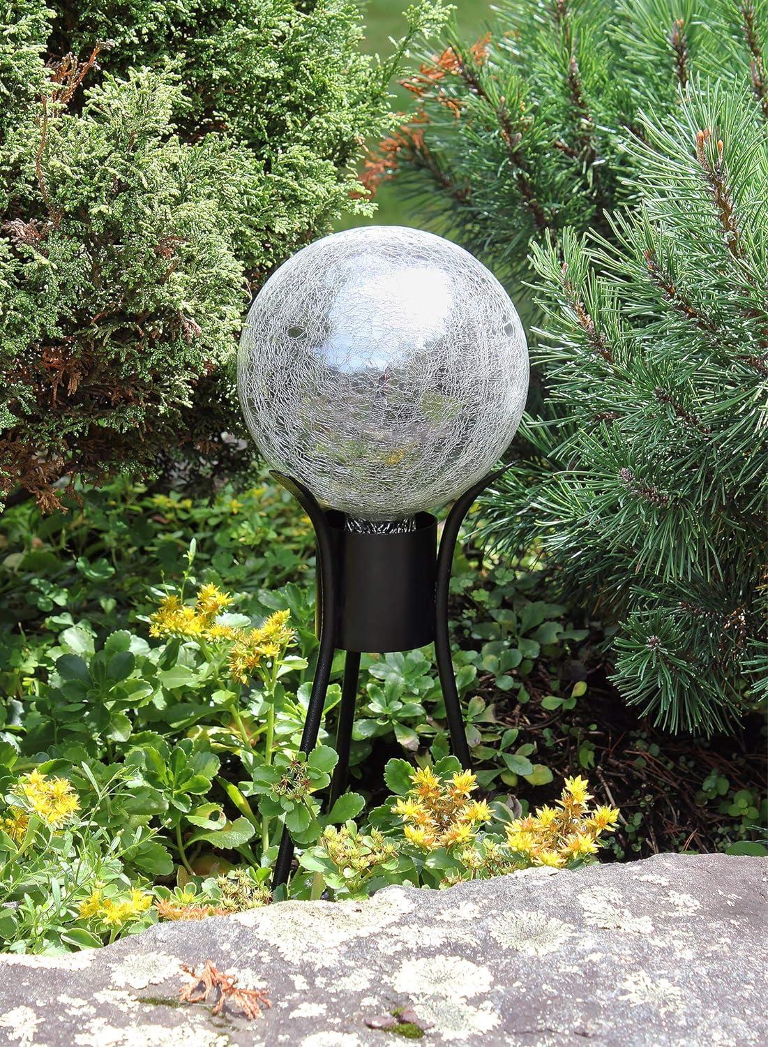 13.5" Iron Trestle II Gazing Globe Ball Stand Black - ACHLA Designs