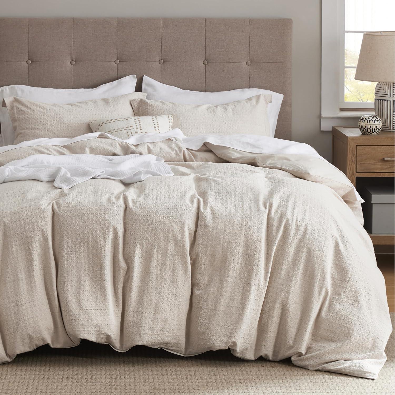 Bedsure | 3Pcs Tufted Boho Farmhouse Shabby Chic Embroidery Comforter Set