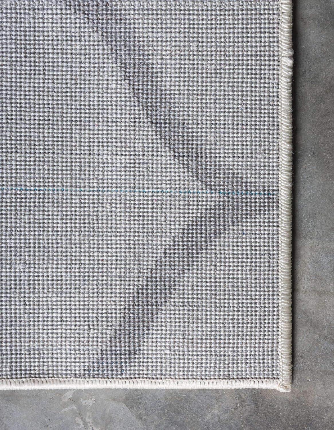 Unique Loom 7' 0 x 7' 0 Trellis Frieze Rounded Ivory Area Rug