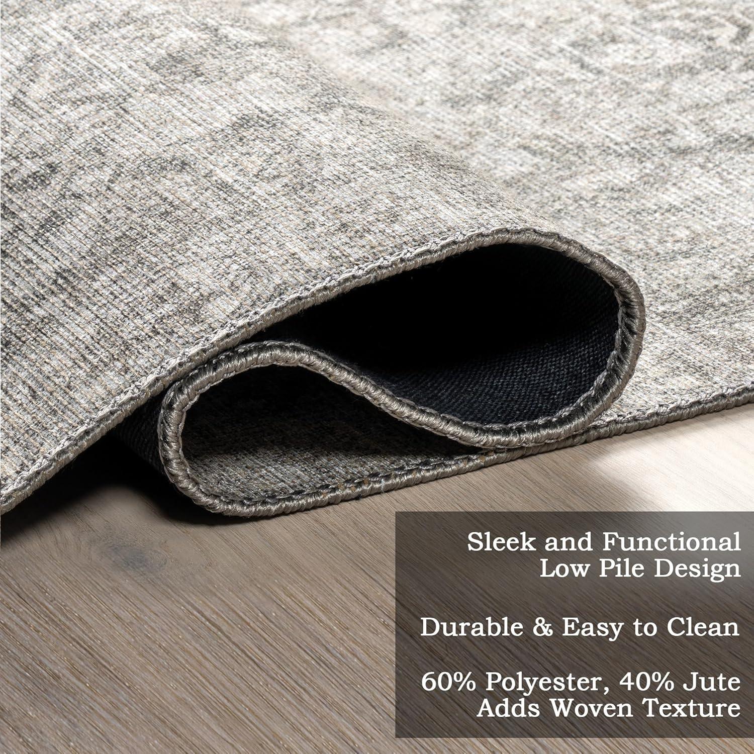 Nuloom Hillstone Collection Calianna Traditional Vintage Medallion Area Rug, 5' x 8', Beige