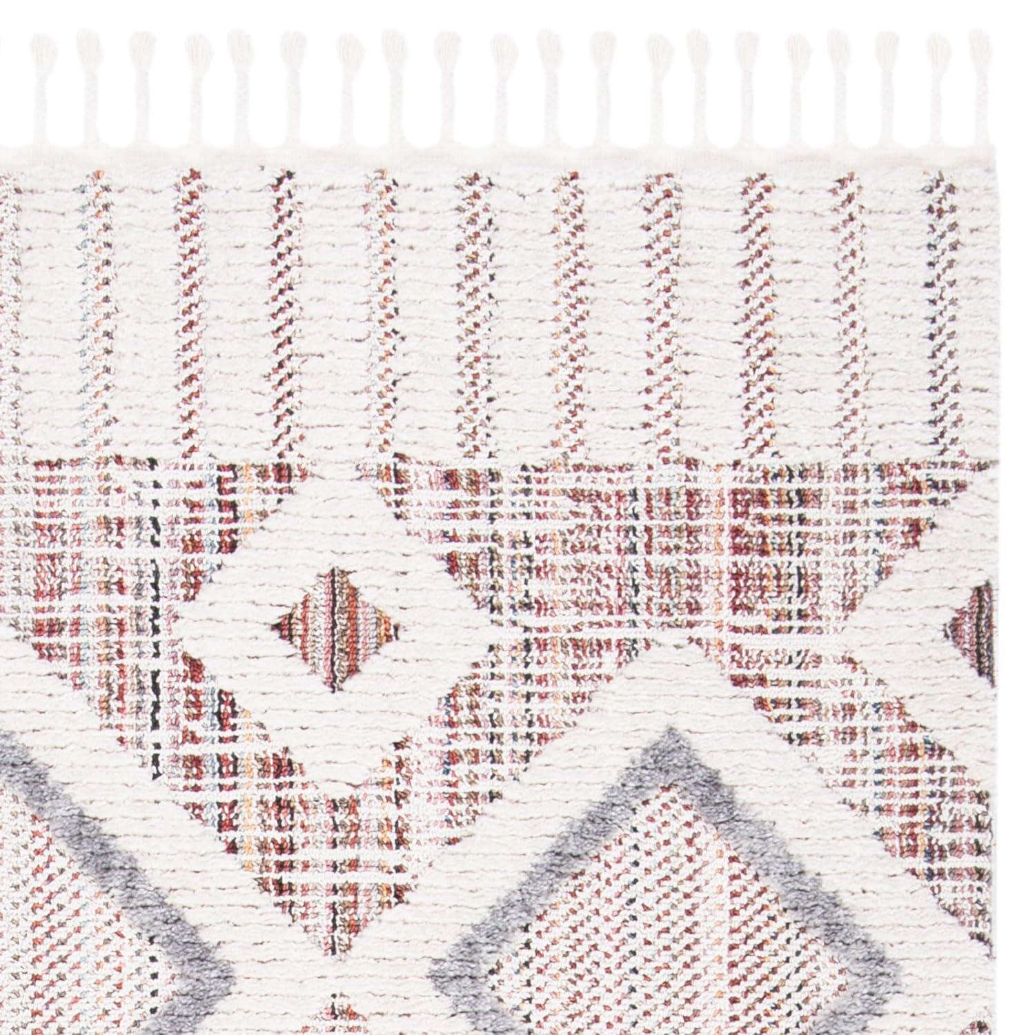 SAFAVIEH Marrakesh Driskoll Geometric Polyester Area Rug, Grey/Multi, 9' x 12'
