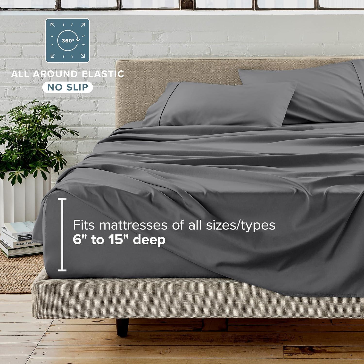 Bare Home 1800 Premium Microfiber Reversible Bed-In-A-Bag