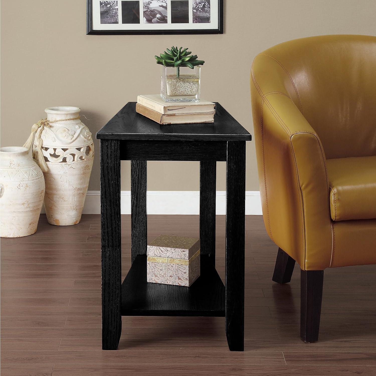 Contemporary  side Table With Lower Shelf Wedge Shape Wooden Furniture 1Pc,End Table,Nightstand