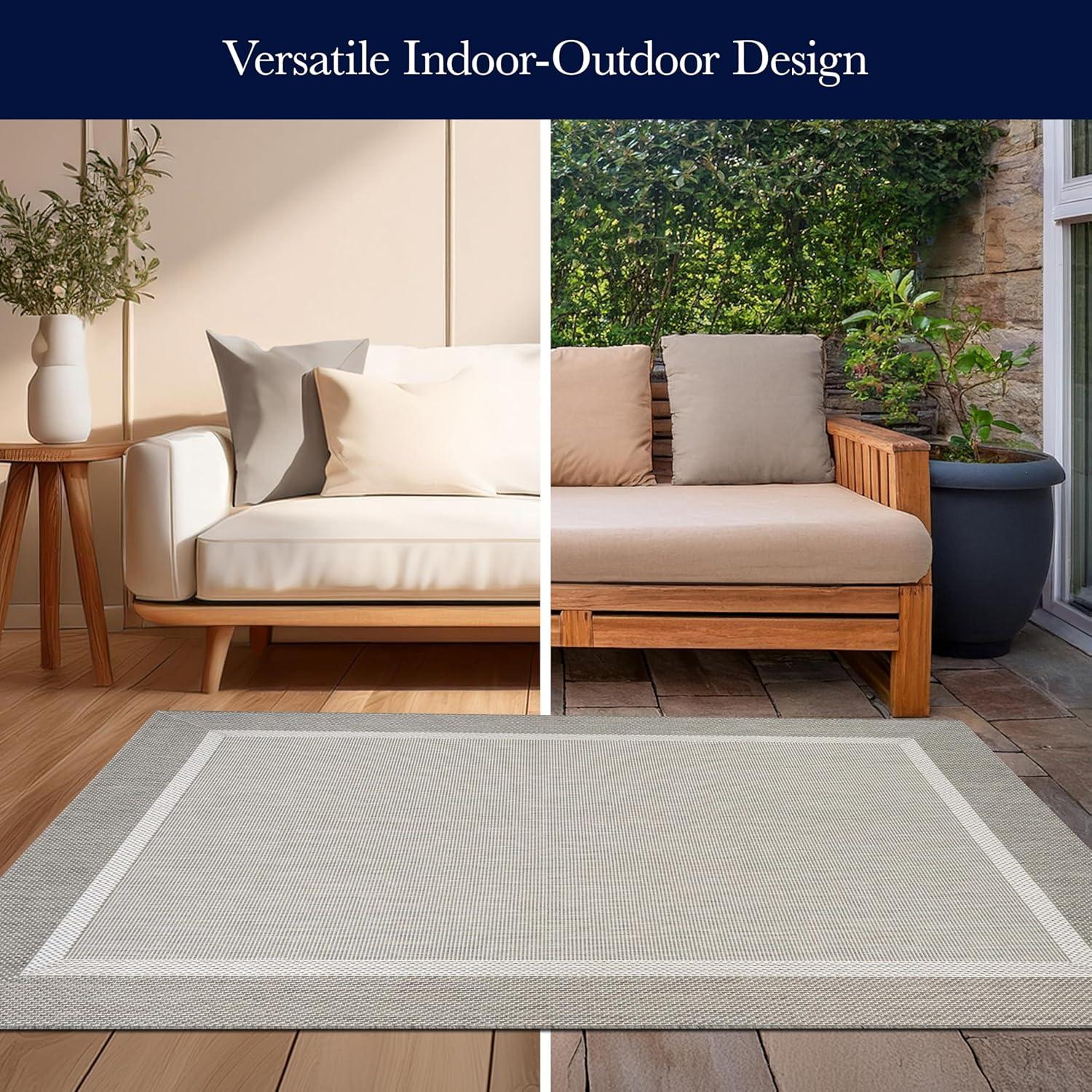 Couristan Saniya Flatwoven Champagne Taupe Indoor Outdoor Area Rug