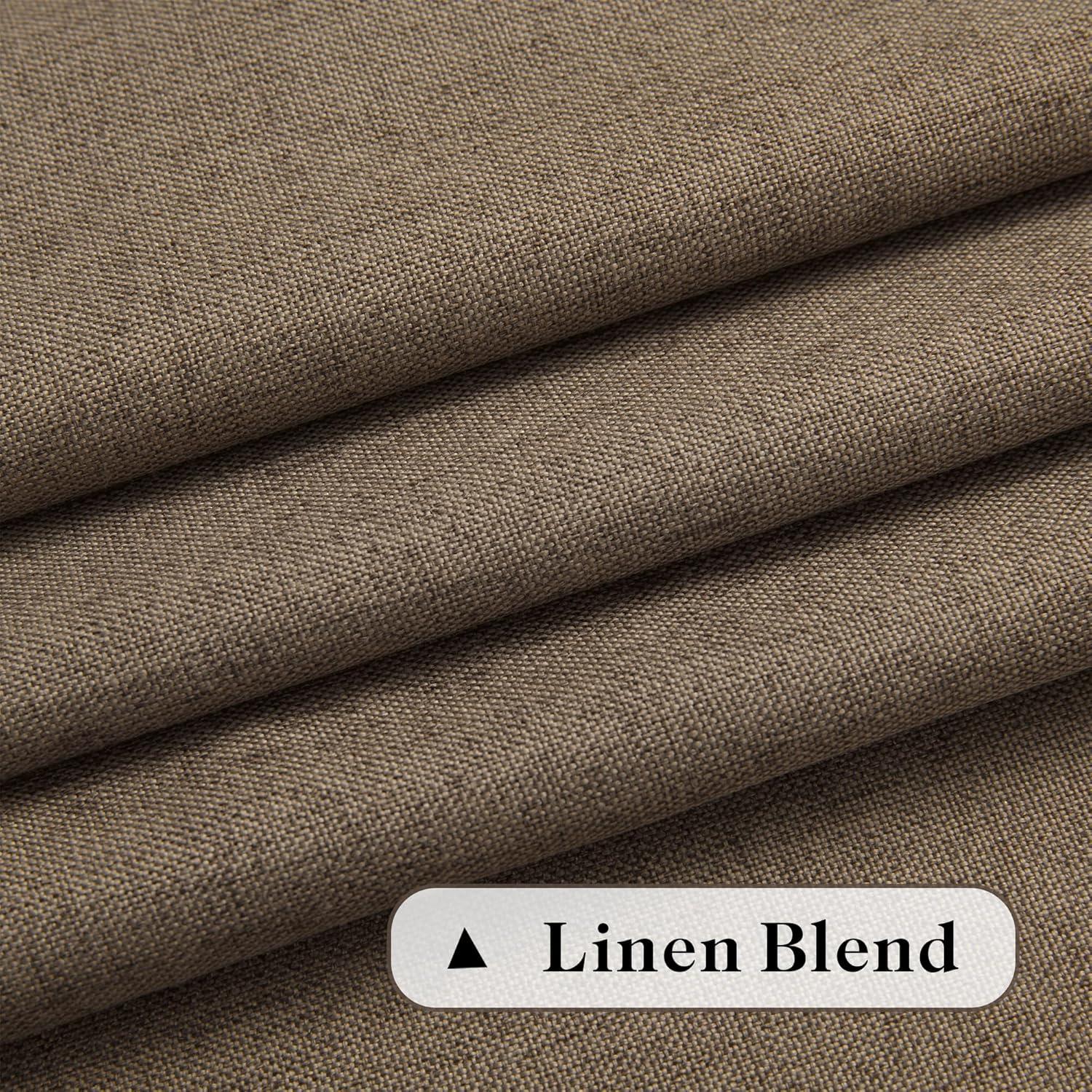 Heather Grey Faux Linen Room Darkening Curtain (1 Panel), Heather Grey, 50W X 96L