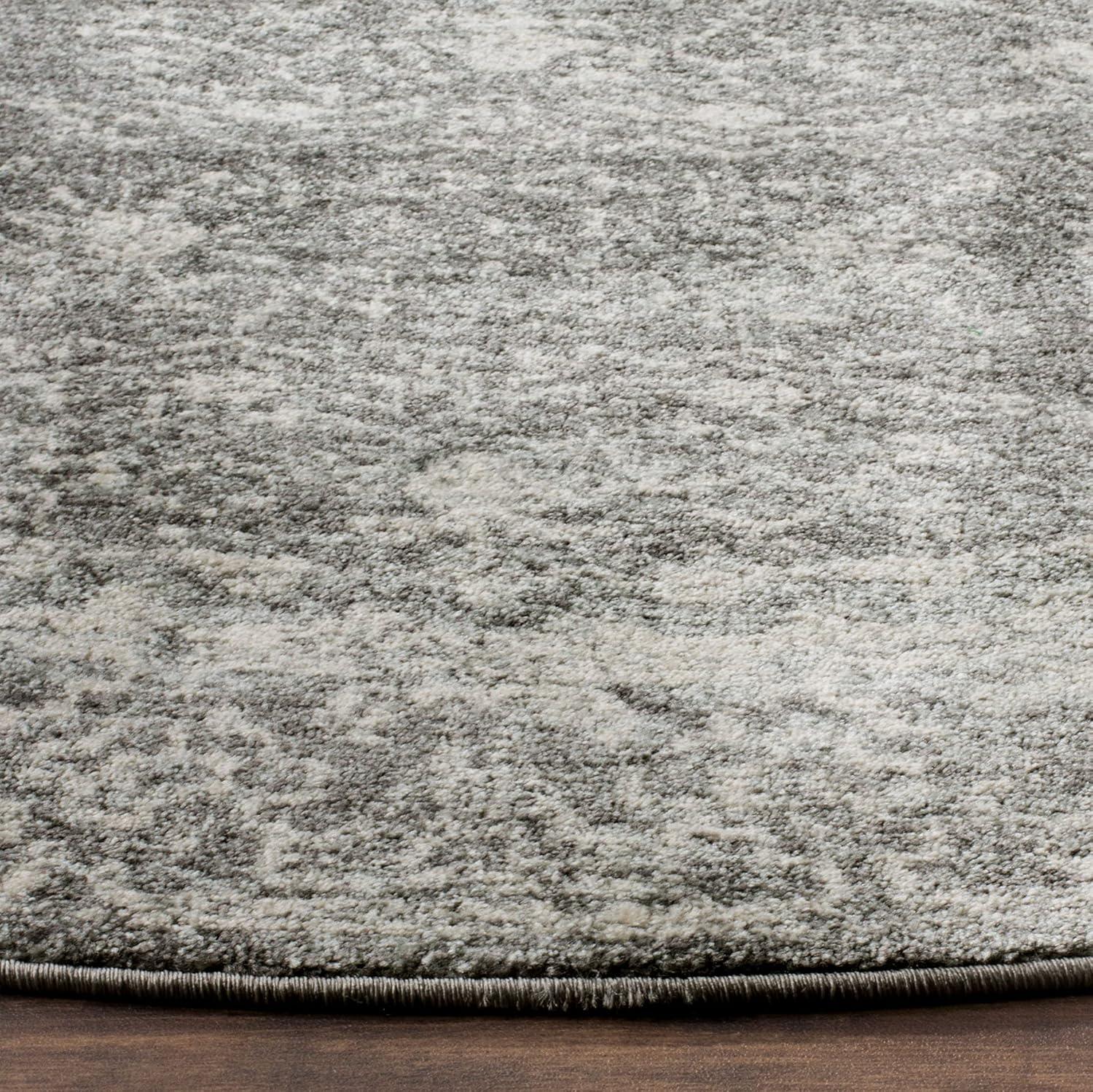 Evoke EVK270 Power Loomed Area Rug - Grey/Ivory - 3' round - Safavieh.