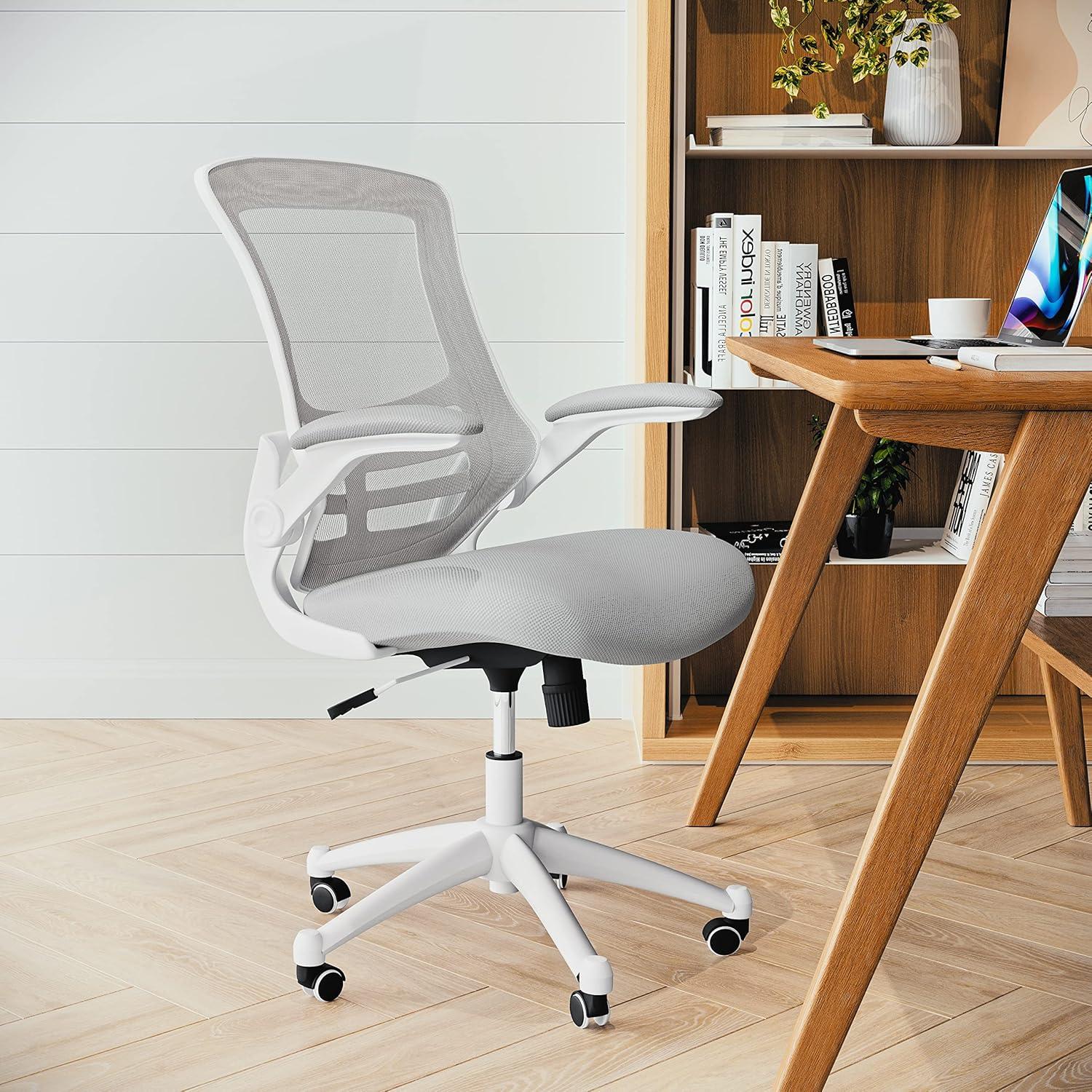 Jayetta Mid-Back Mesh Swivel Ergonomic Office Chair with Flip-Up Arms by Flash Furniture