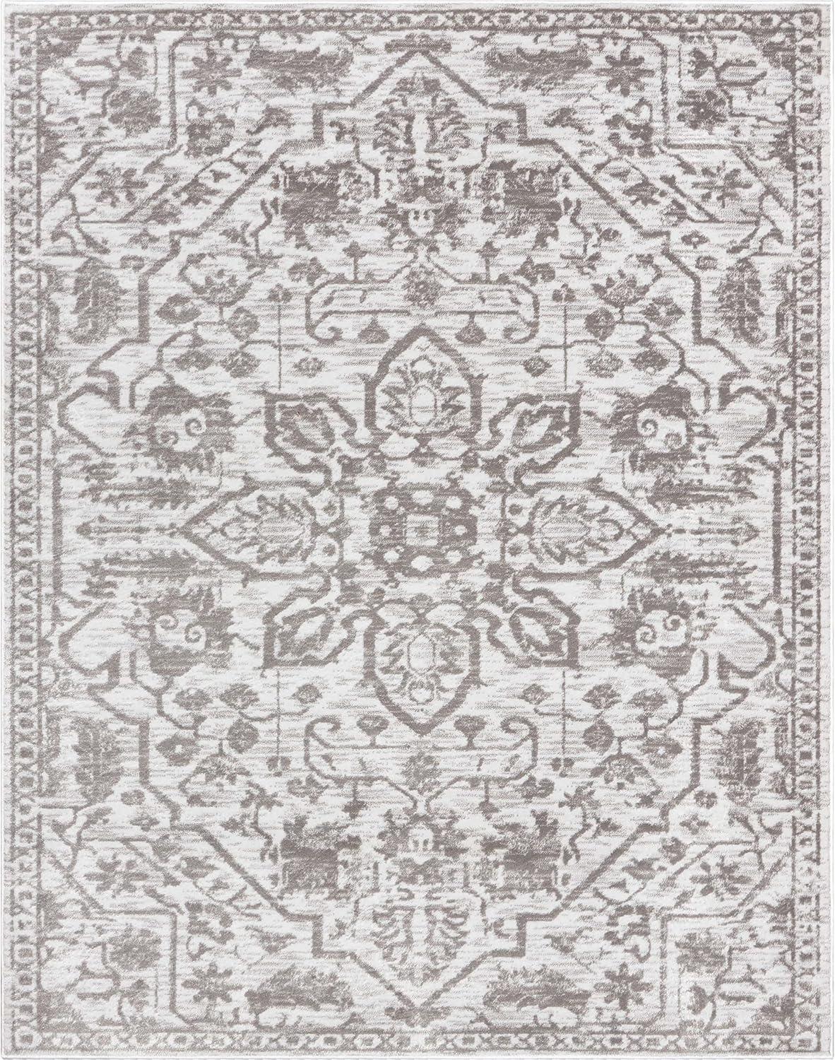 Blush Floral Reversible Easy-Care Synthetic 5' x 7' Rug