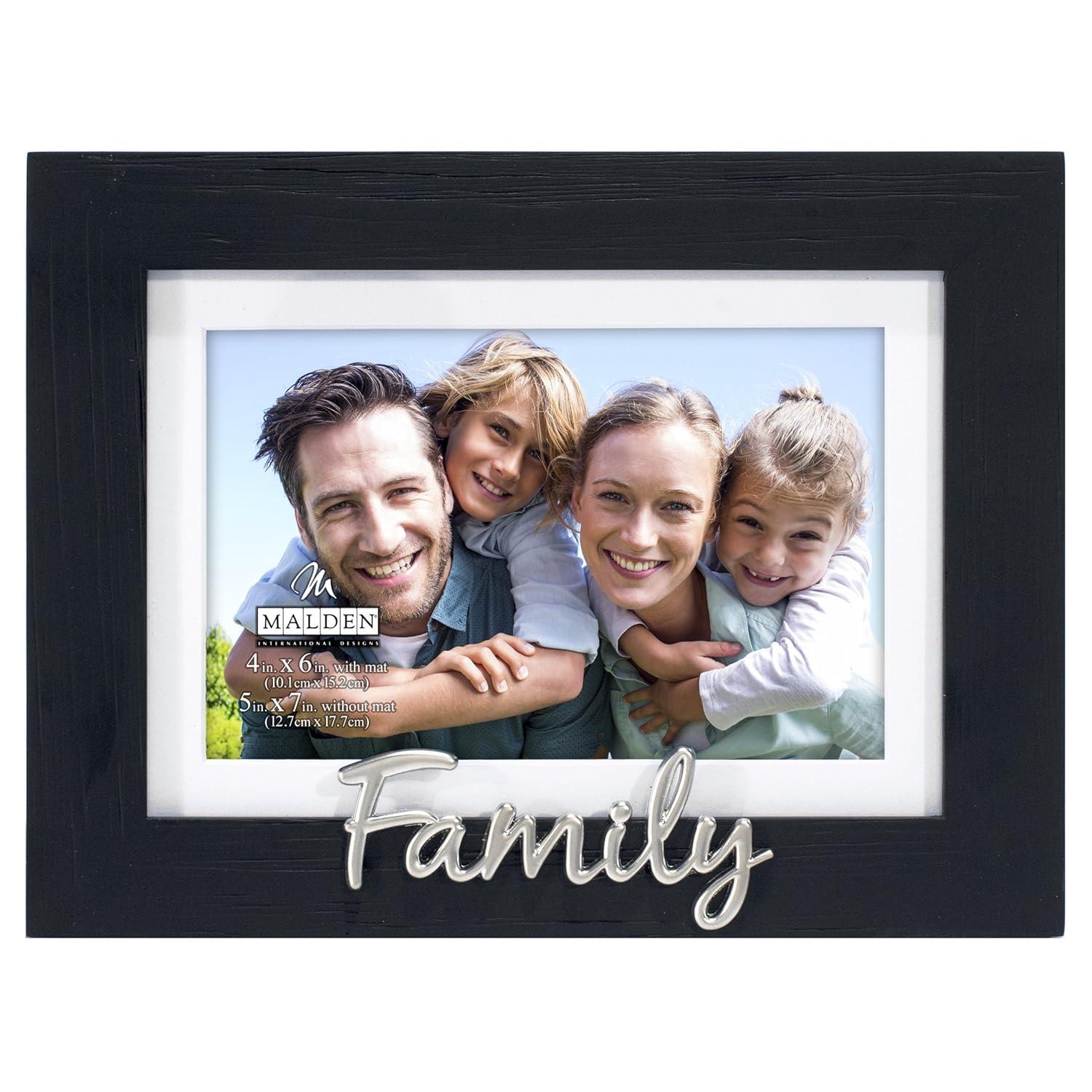 Malden 4" x 6" Glass Wall Mounted Frames, Black