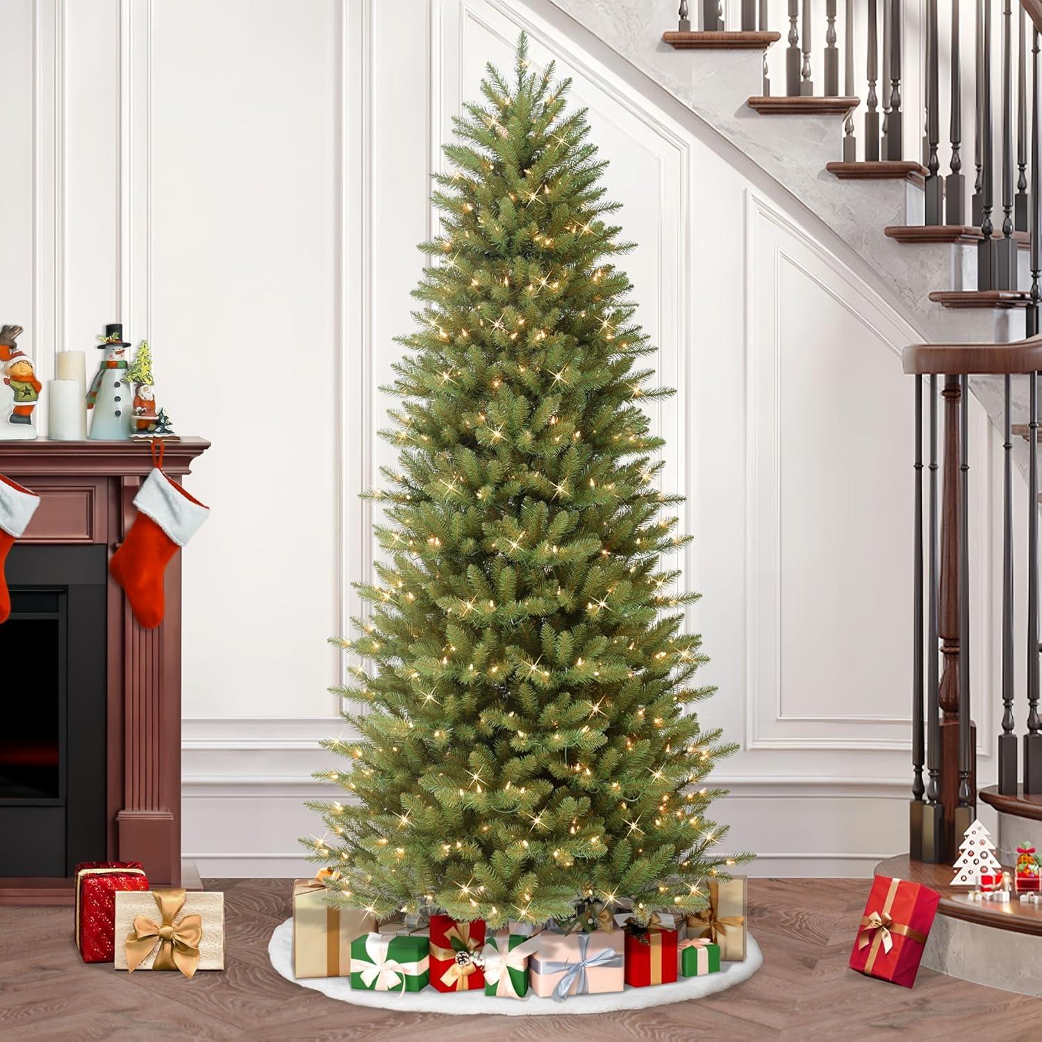 Puleo International Fraser Fir Clear Pre-lit Slim Christmas Tree