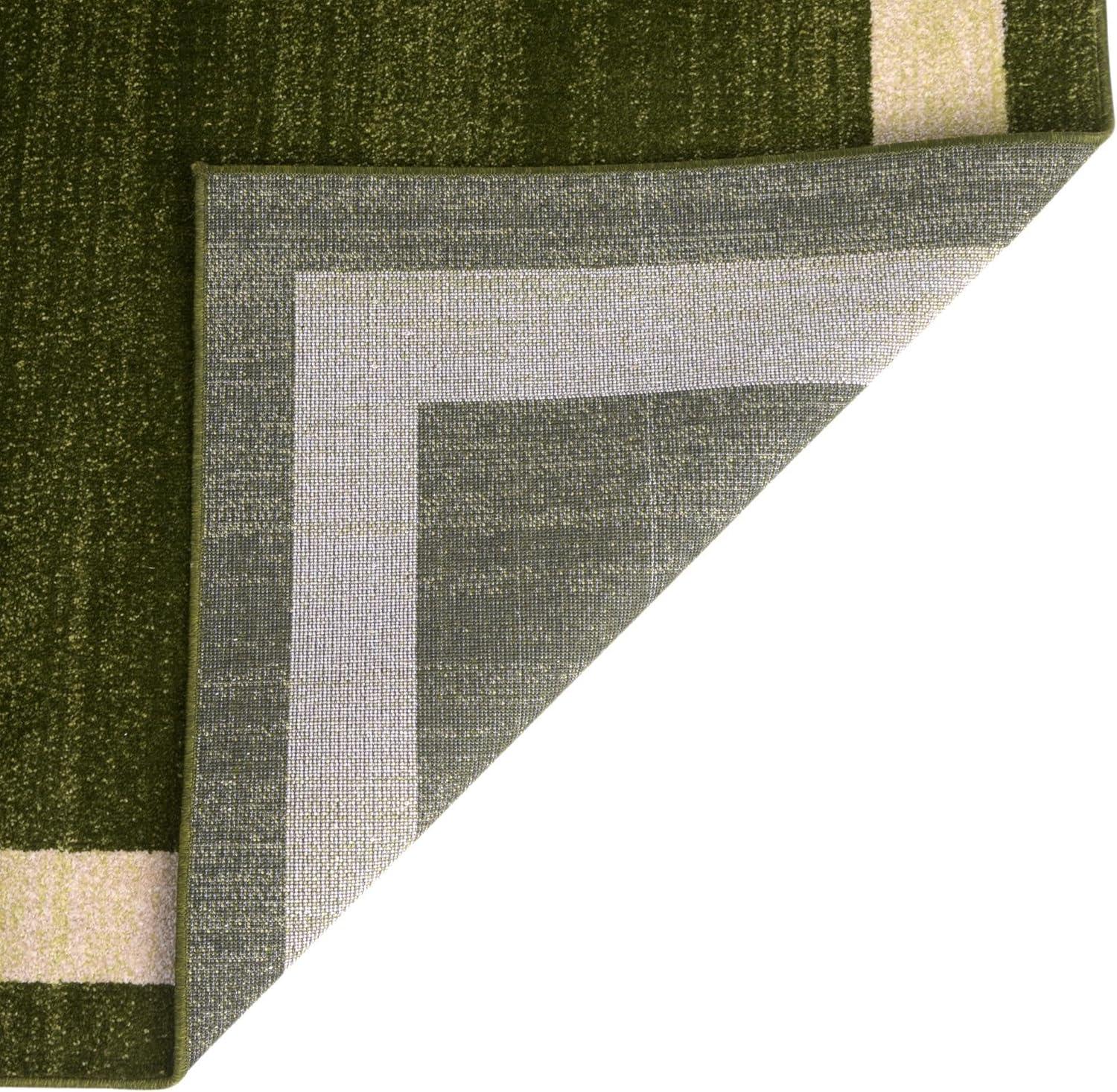 Easy-Care Tufted Green Synthetic 7' x 10' Rectangular Area Rug