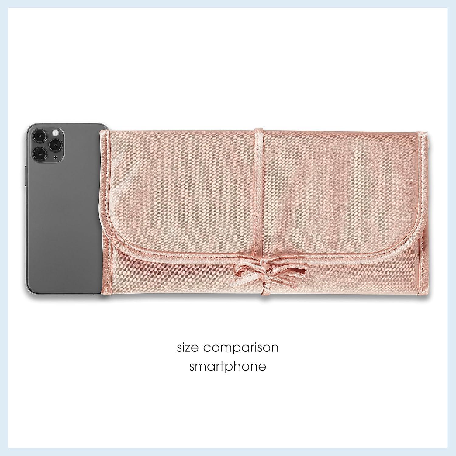 Travel Smart by Conair Travel Jewelry Organizer with 6 Zippered Pockets, Pink