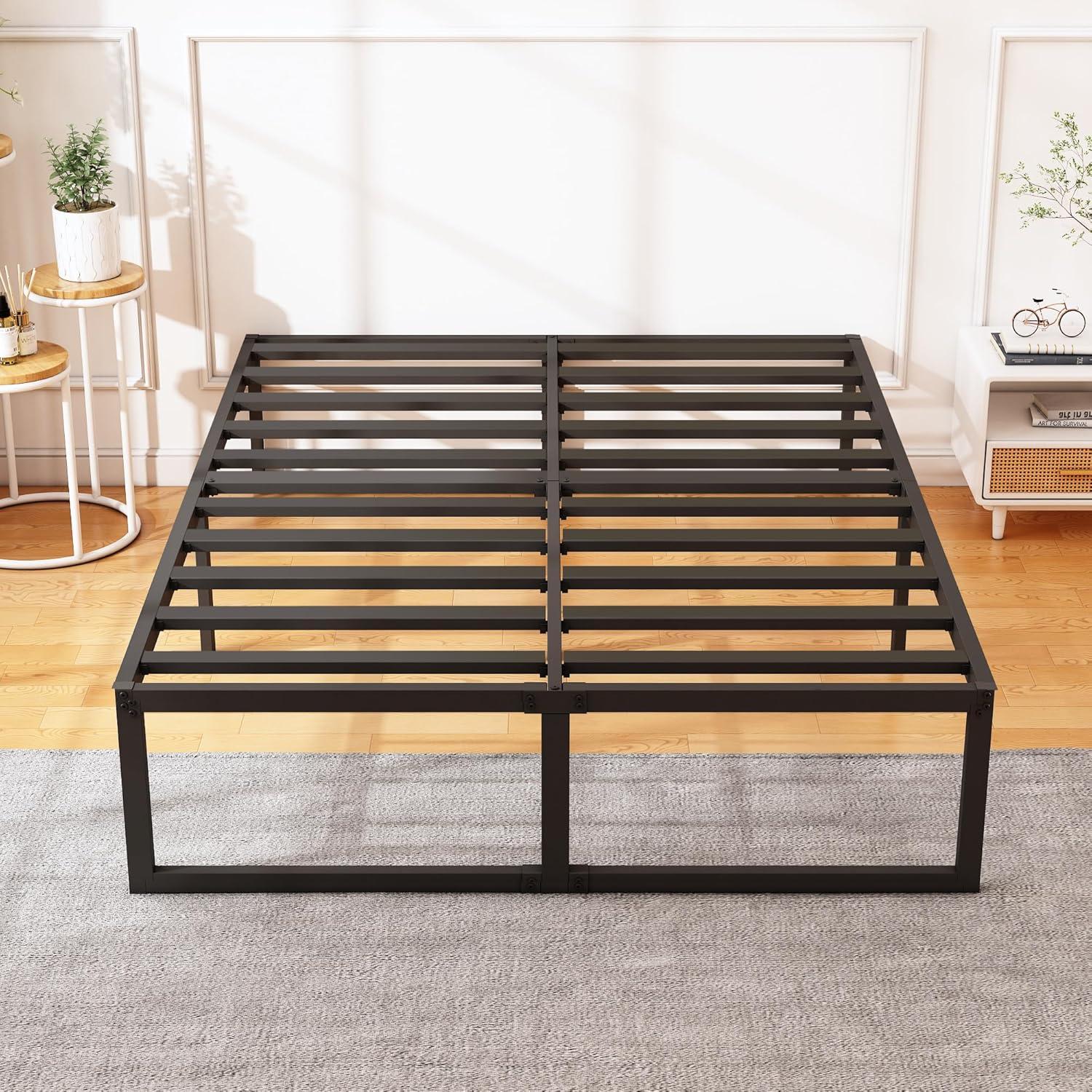 Whizmax 14 Inch King Bed Frame No Box Spring NeededHeavy Duty Metal Platform Bed Frame with Sturdy Steel Slats, Noise Free, Easy Assembly, Black