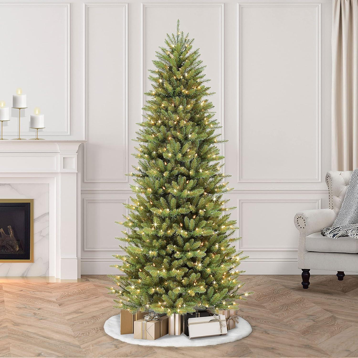 Puleo International Fraser Fir Clear Pre-lit Slim Christmas Tree