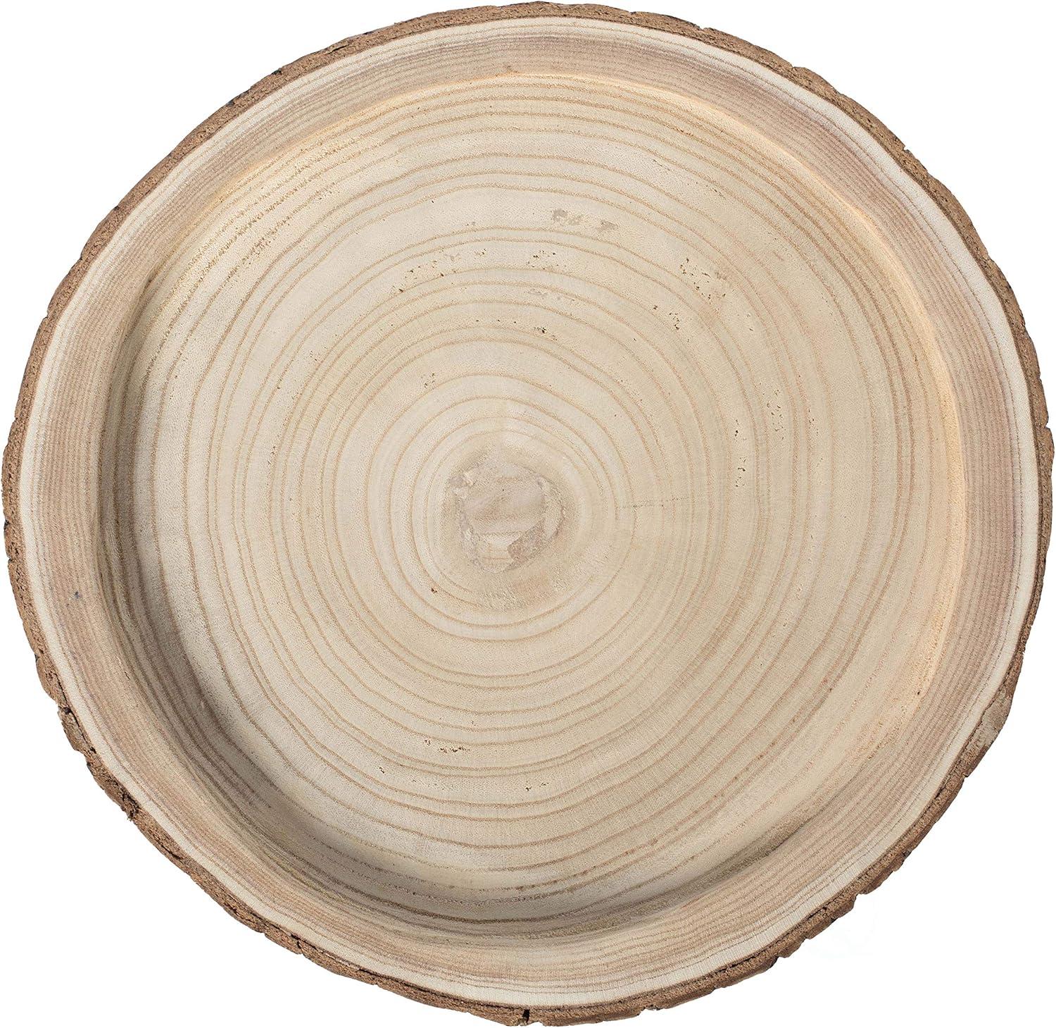 Vintiquewise Wood Tree Bark Indented Display Tray Serving Plate Platter Charger