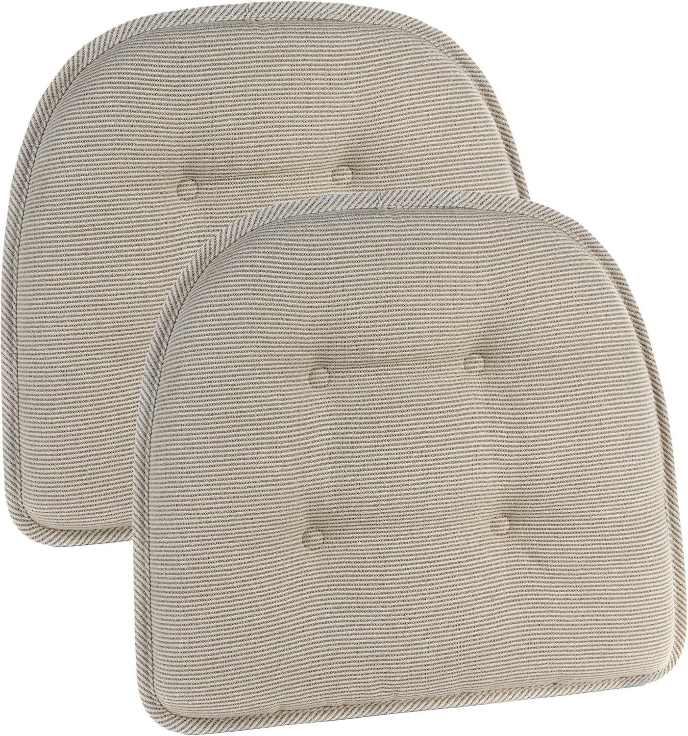 The Gripper Non-Slip 15" x 16" Saturn Tufted Kitchen or Dining Chair Cushions, Set of 2
