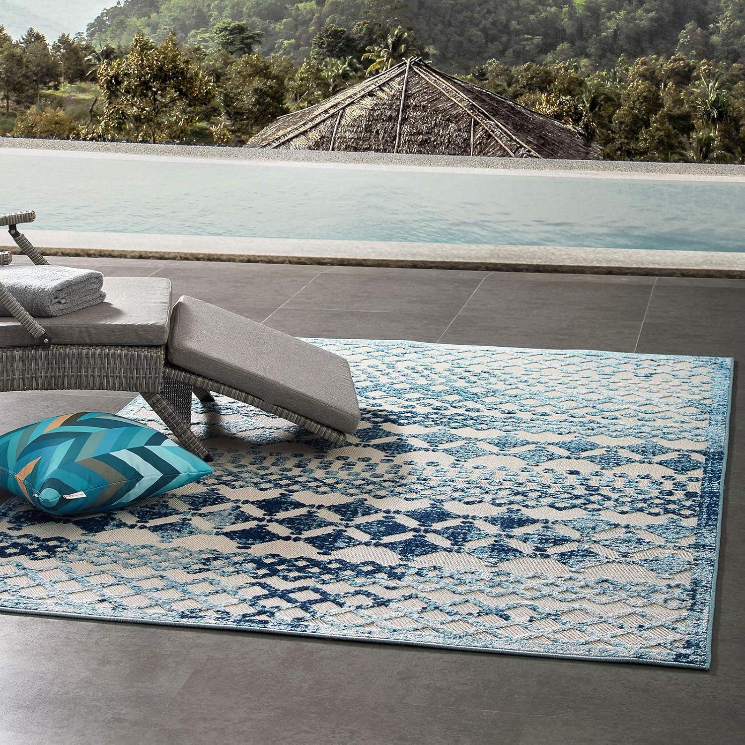 Modway Modway Coronado Distressed Diamond Outdoor Area Rug by Havenside Home