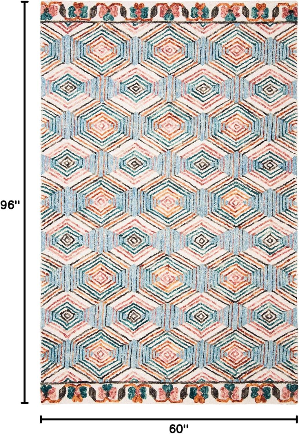 Trace TRC522 Hand Tufted Area Rug - Ivory/Light Blue - 5'x8' - Safavieh.