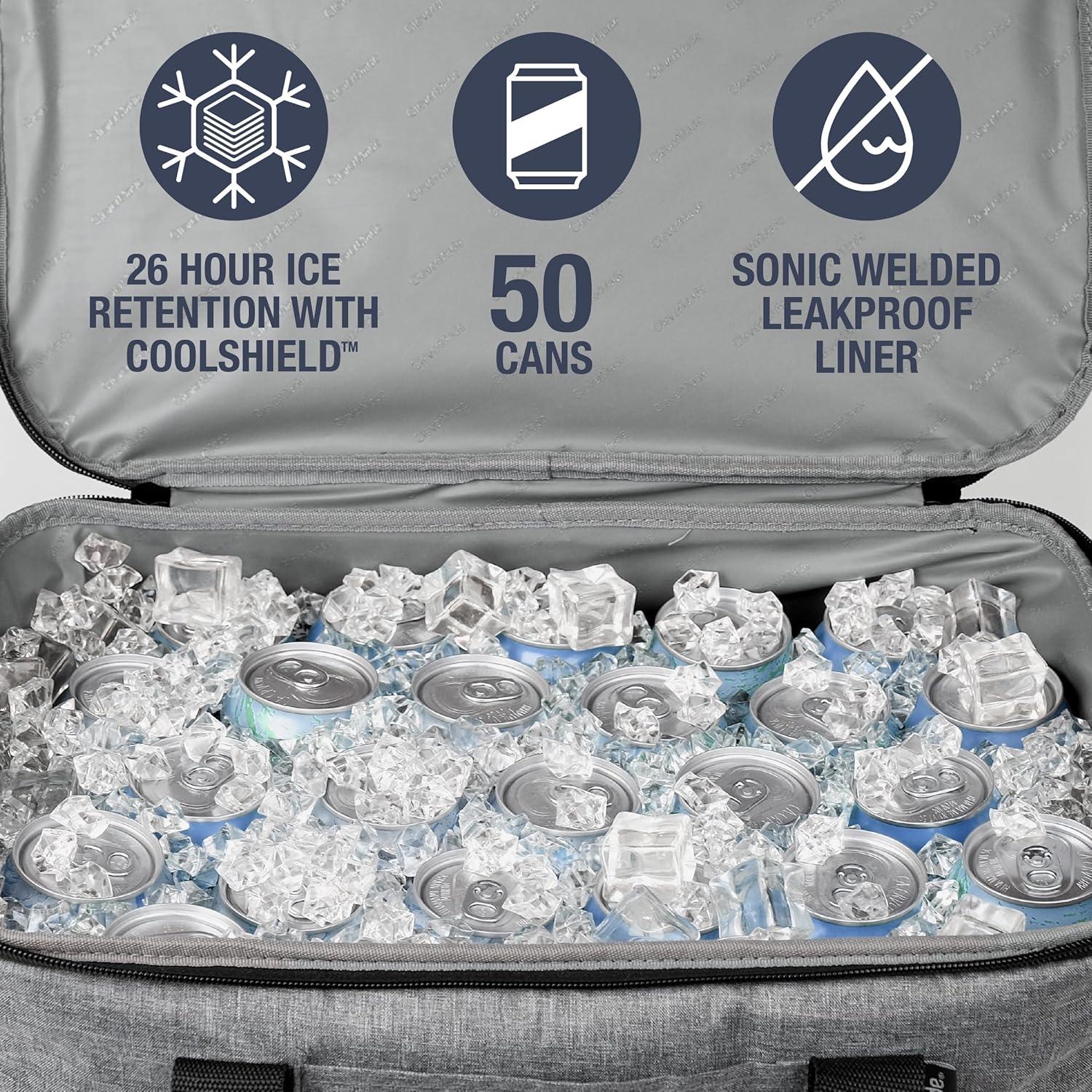 CleverMade Collapsible Tahoe Cooler - 50 Can - Heather Cool Gray/Midnight Black