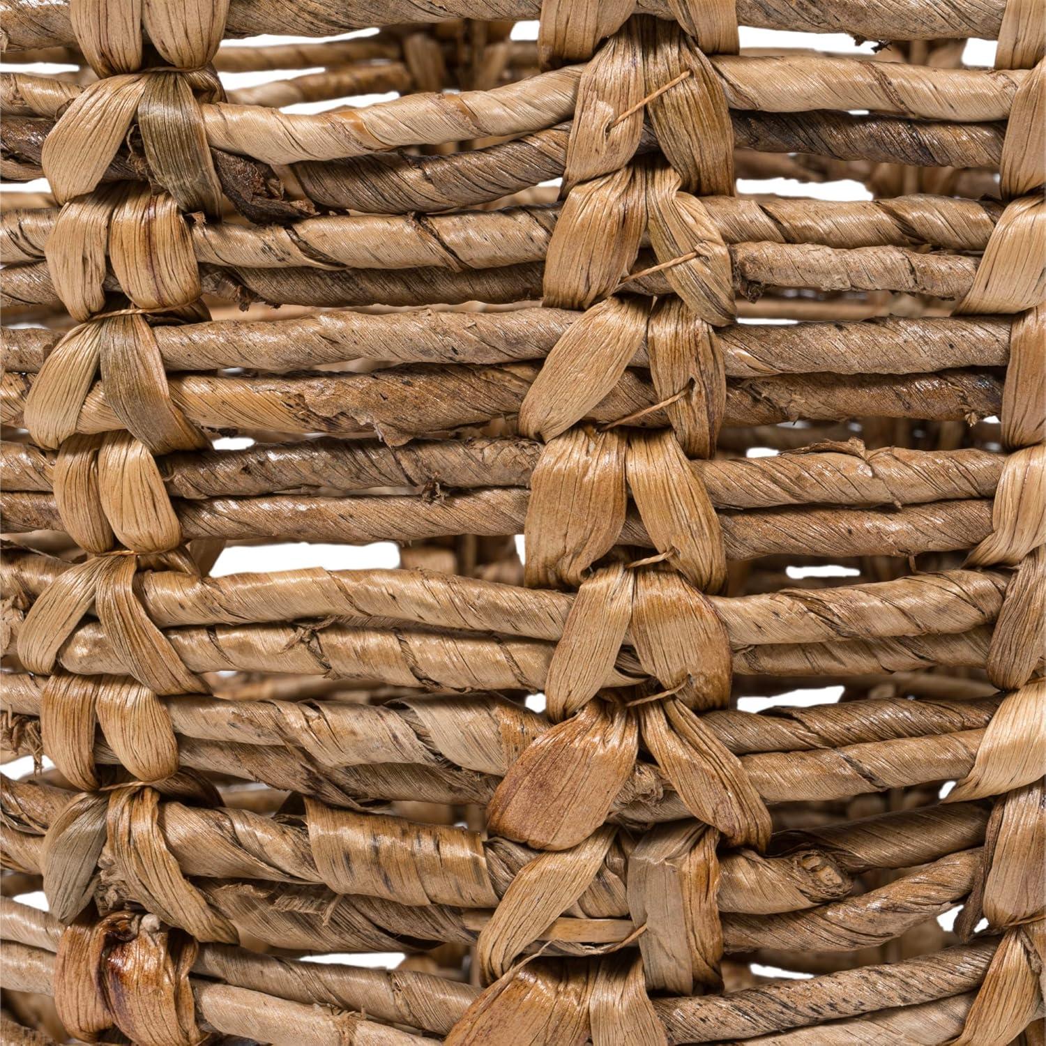 Laurel Hand-Woven Brown Abaca Round Storage Basket