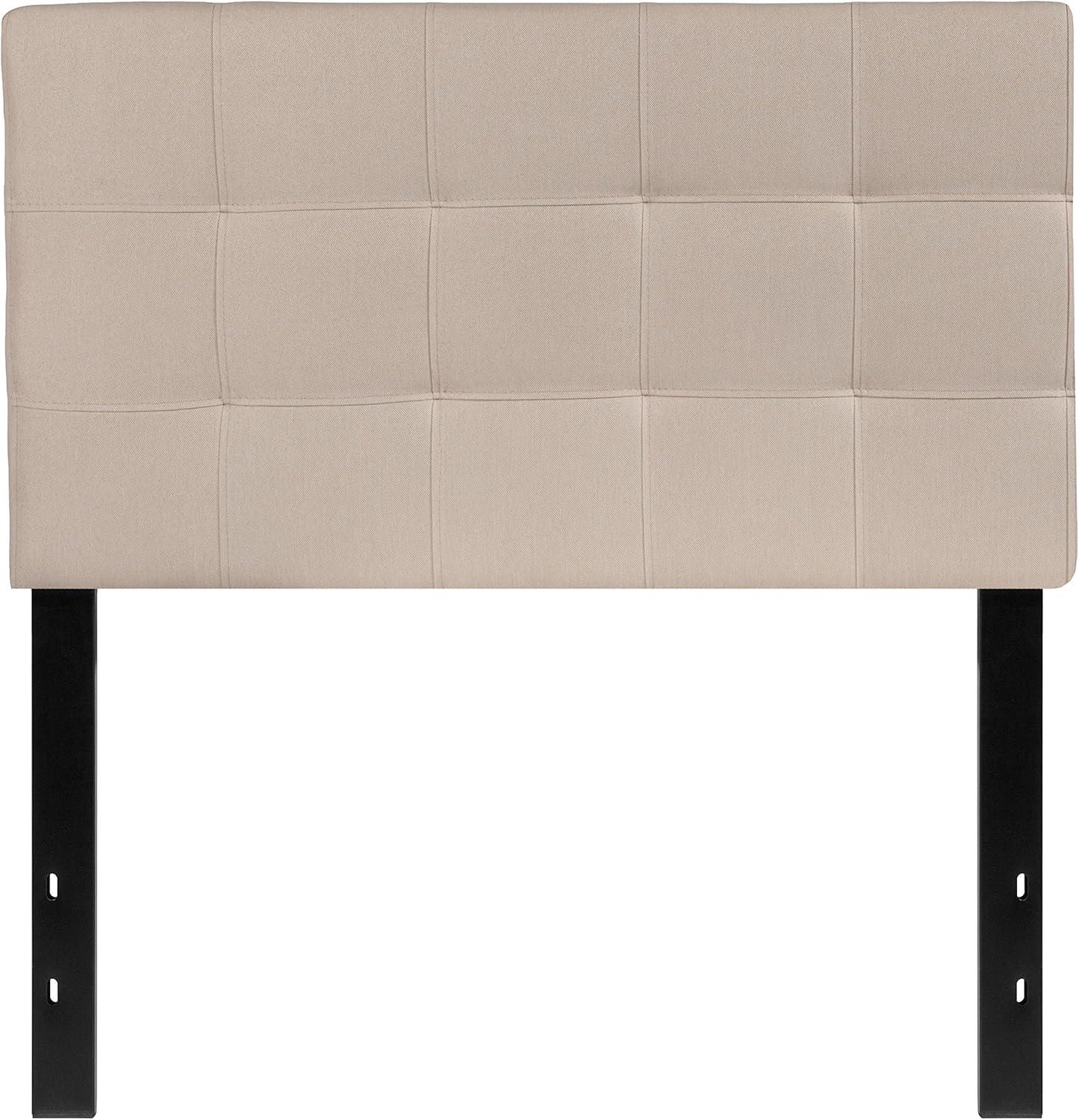 Flash Furniture Bedford Tufted Upholstered Twin Size Headboard in Beige Fabric