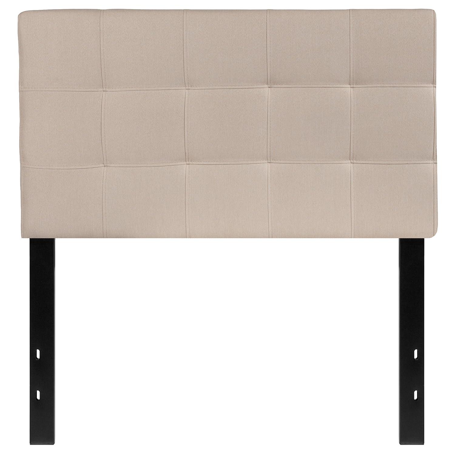 Flash Furniture Bedford Tufted Upholstered Twin Size Headboard in Beige Fabric