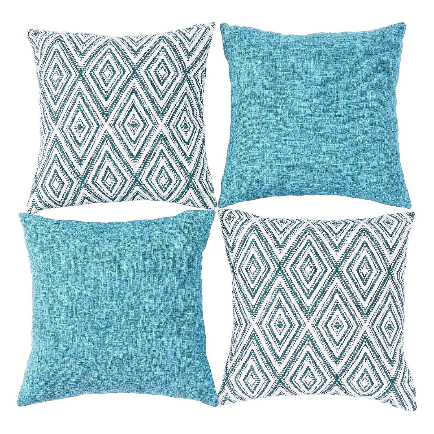 MAXAYA Set Of 2 Mustard Yellow Pillow Covers 18X18 Inch Rustic ...