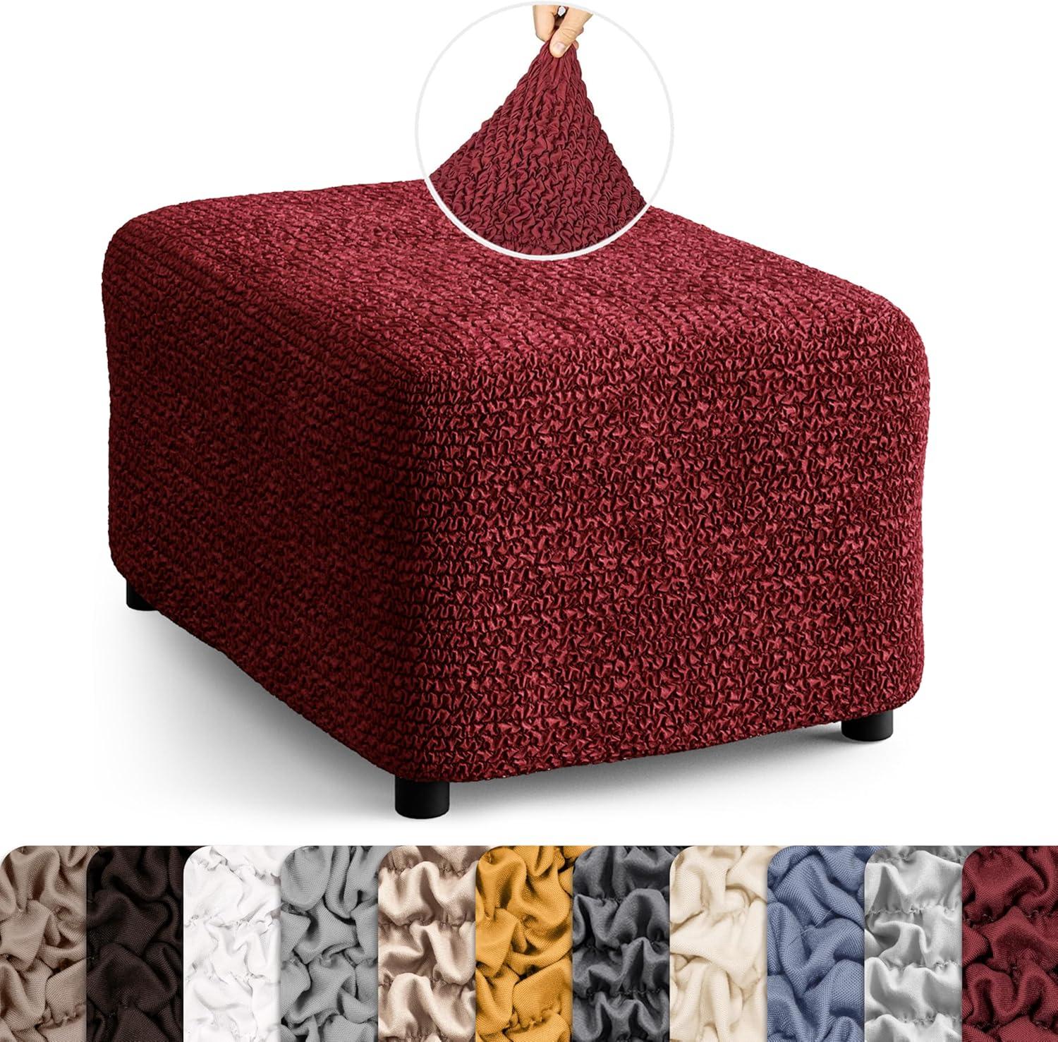 Stretchy Slipcover for Ottoman - Easy to Clean & Durable - Microfibra Collection