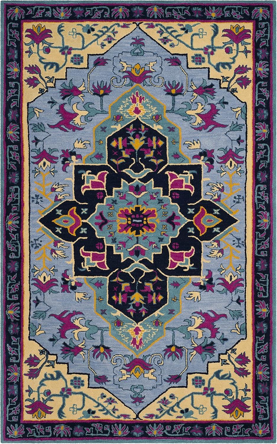Bellagio BLG506 Hand Tufted Area Rug - Light Blue/Multi - 5'x8' - Safavieh.