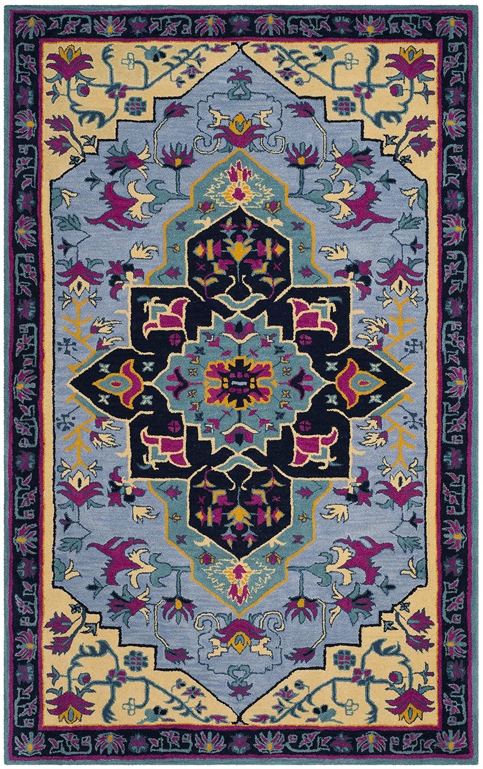 Bellagio BLG506 Hand Tufted Area Rug - Light Blue/Multi - 5'x8' - Safavieh.