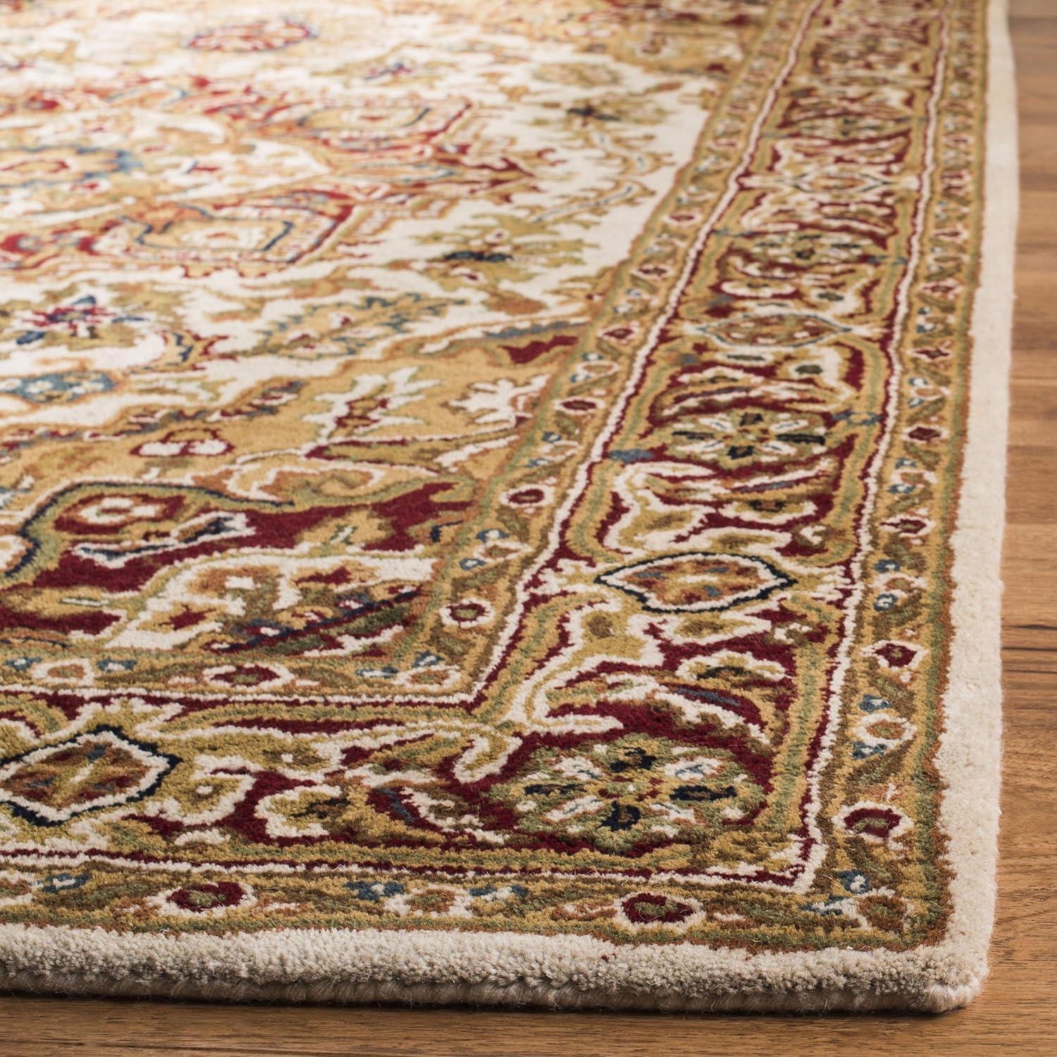 Classic CL763 Hand Tufted Area Rug - Light Gold/Red - 4'x6' - Safavieh.