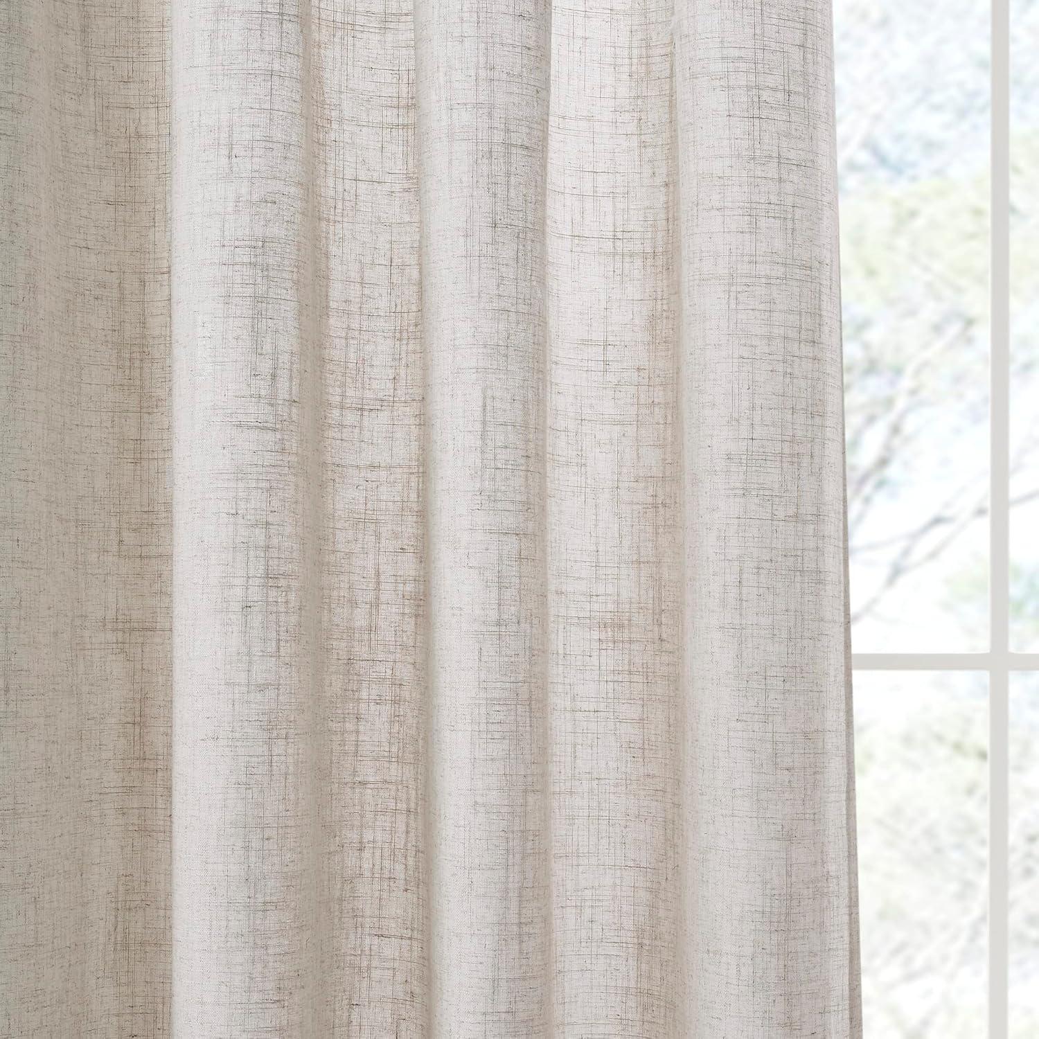 Madison Park Kyler Natural Linen Blend Light Filtering Curtain Panel Pair 52x84" (Set of 2)