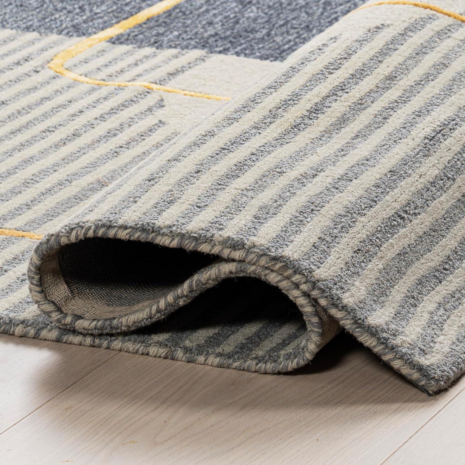 Nuloom Shelley Abstract Striped Wool Indoor Area Rug, 4' x 6', Blue