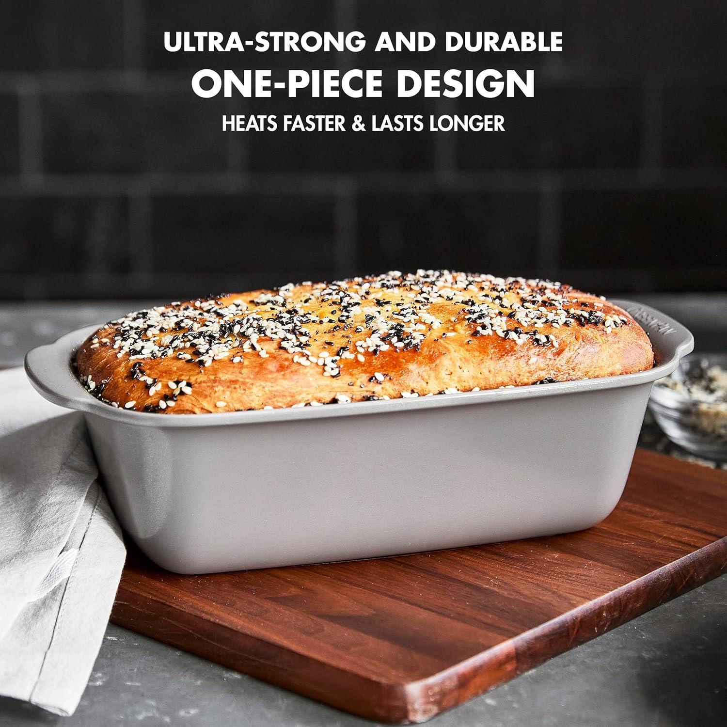 Gray Aluminum Nonstick Loaf Pan for Bread and More