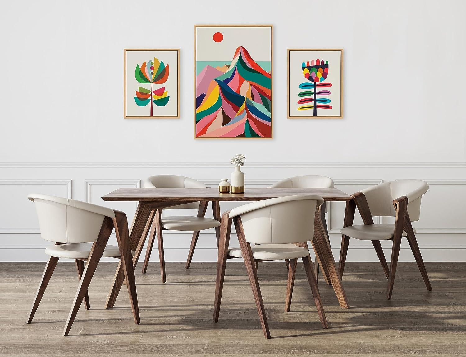 Kate & Laurel All Things Decor: Sylvie MCM Art Set, Rachel Lee, Floating Frame, Home Decor