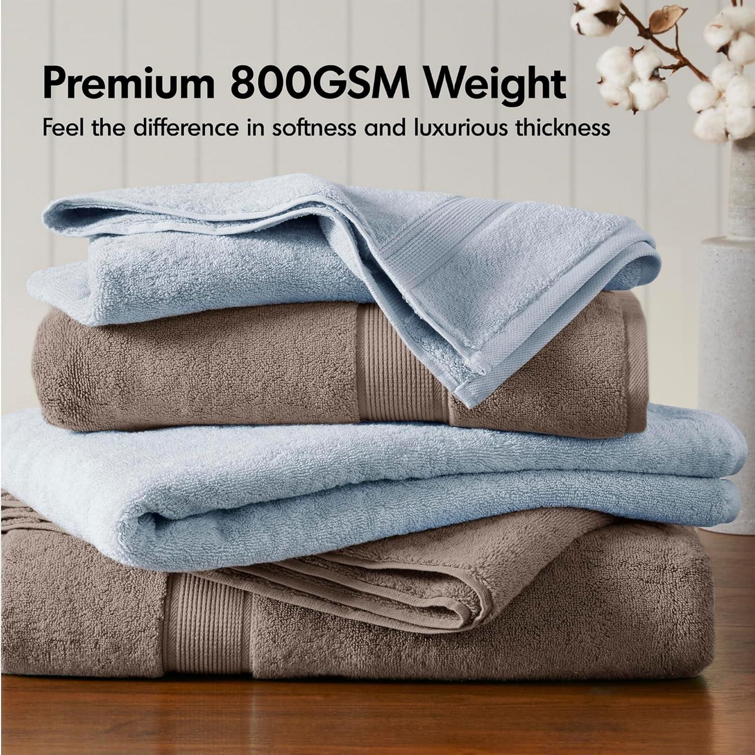 Madison Park Signature 800GSM Ultra-Soft 100% Cotton Absorbent Towel Set