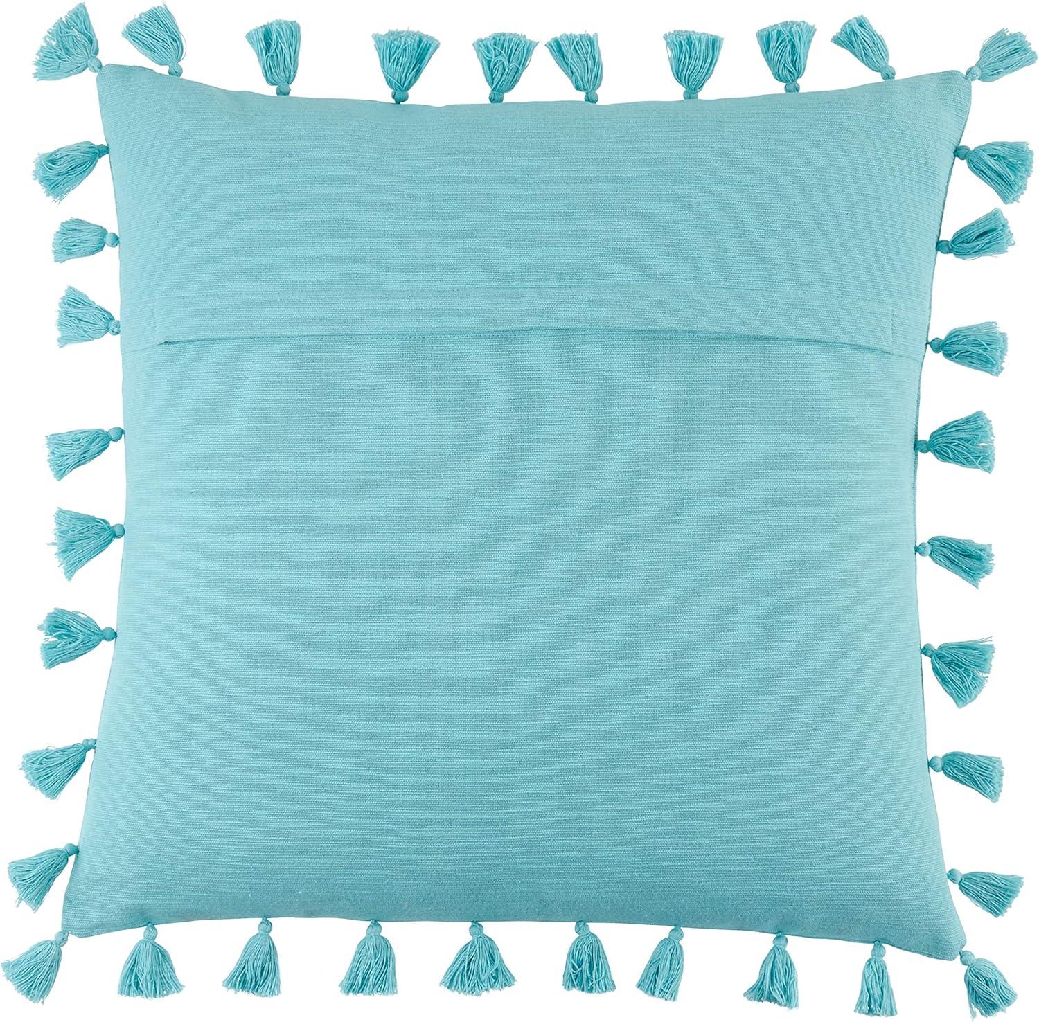Saro Mabel Collection Tassels Cotton Throw Pillow