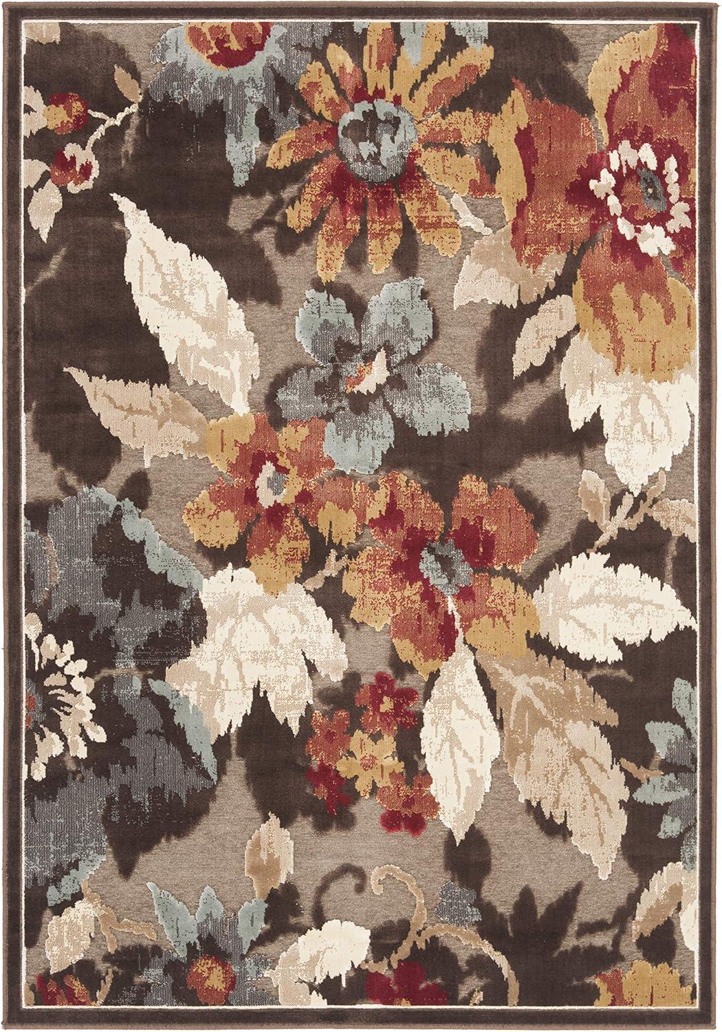 Paradise PAR148 Power Loomed Area Rug - Dark Brown - 4'x5'7" - Safavieh.