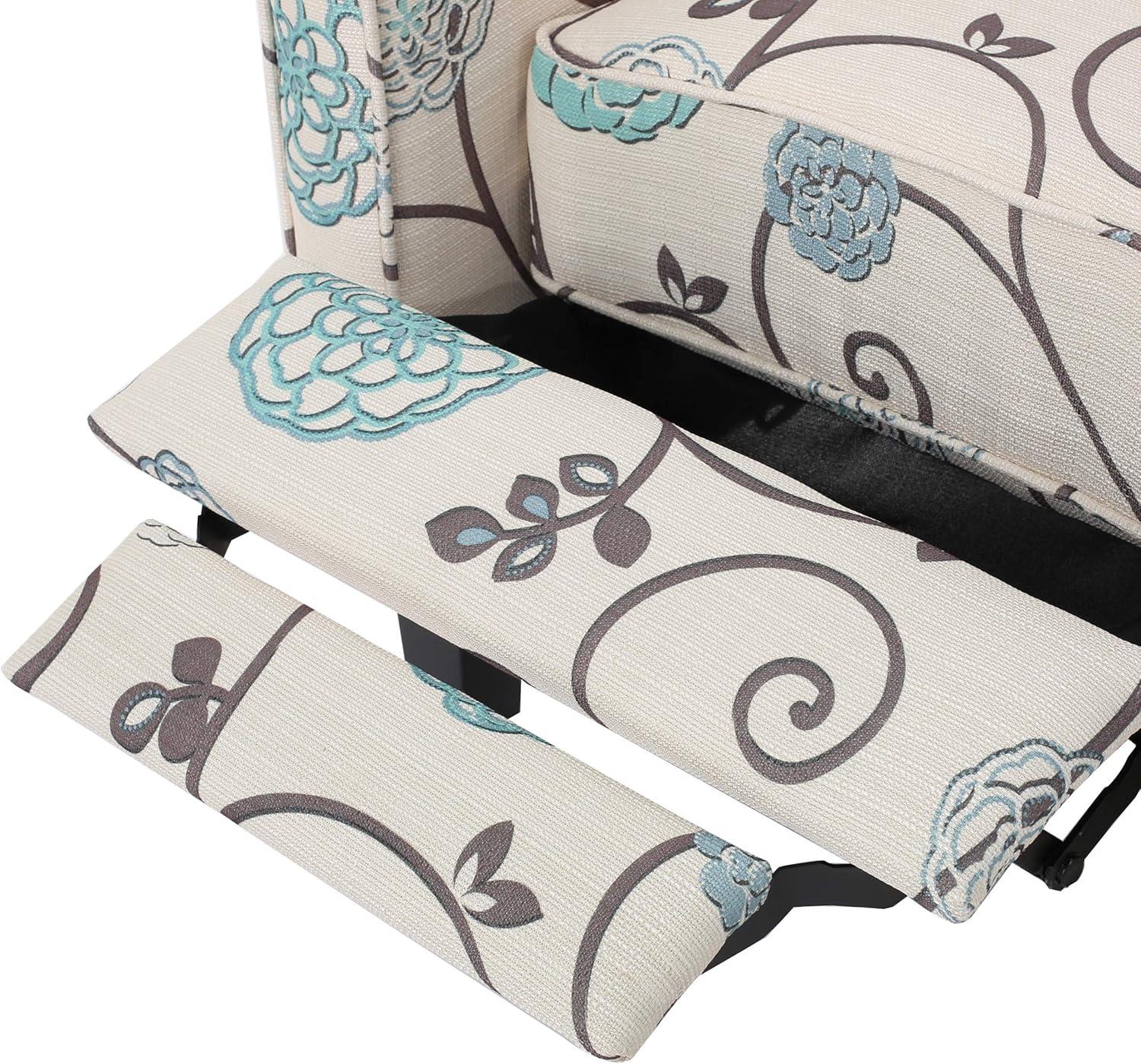 Darvis Fabric Recliner White - Christopher Knight Home: Petite Design, Tapered Legs, Piped Edges