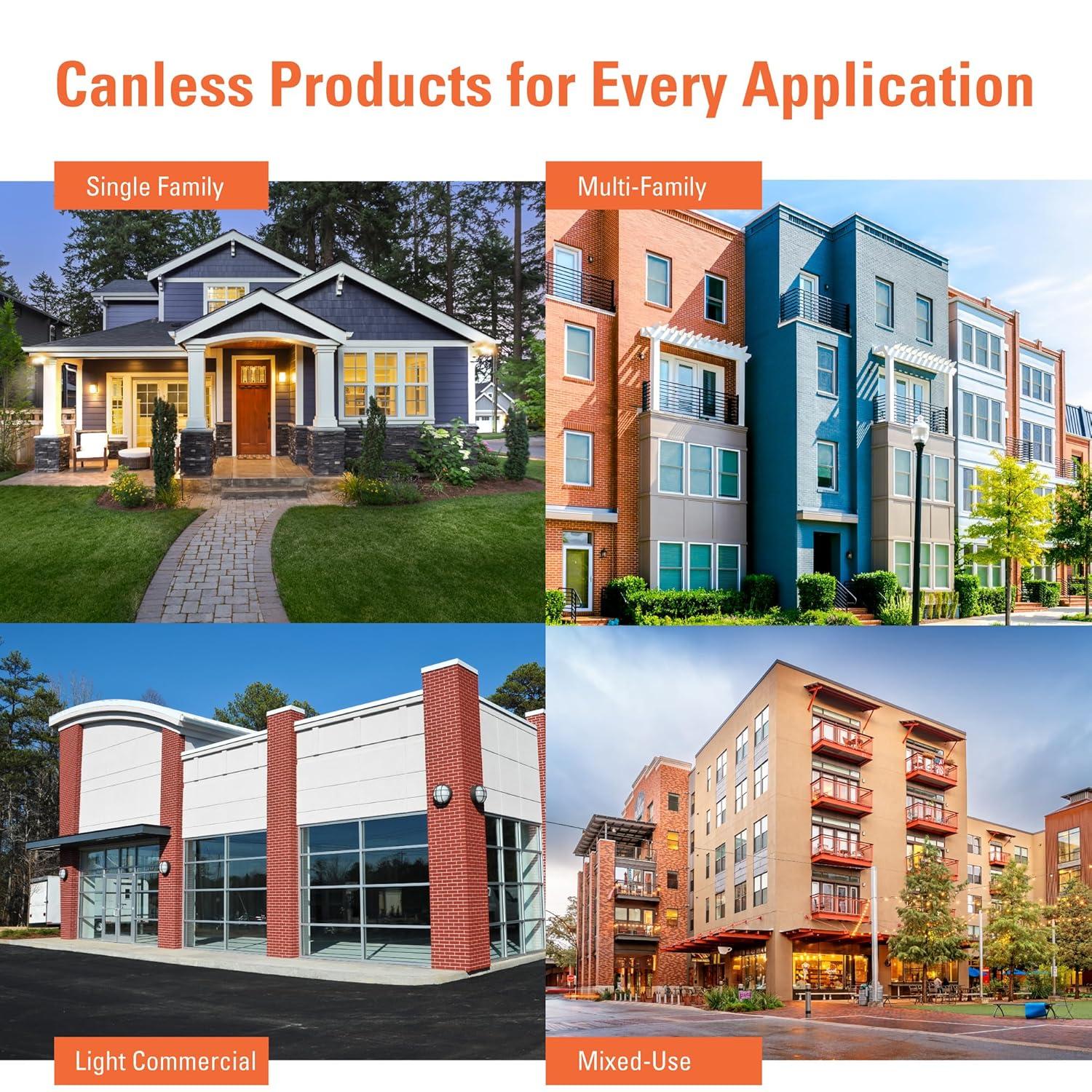 HALO HLB 4 inch LED Recessed Light, Thin Canless, Dimmable w/Selectable Color Temperatures with 2 Trims- HLB4069FS1EMWR-2TR