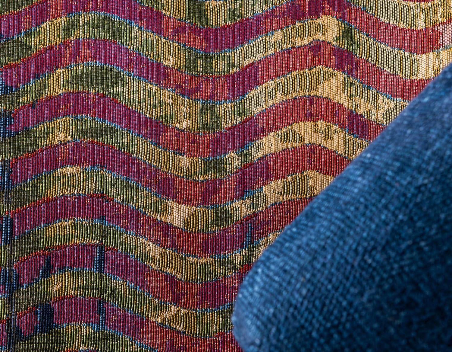 Colorful Stripe 4' x 6' Synthetic Outdoor Rug - Easy Care & Pet Friendly