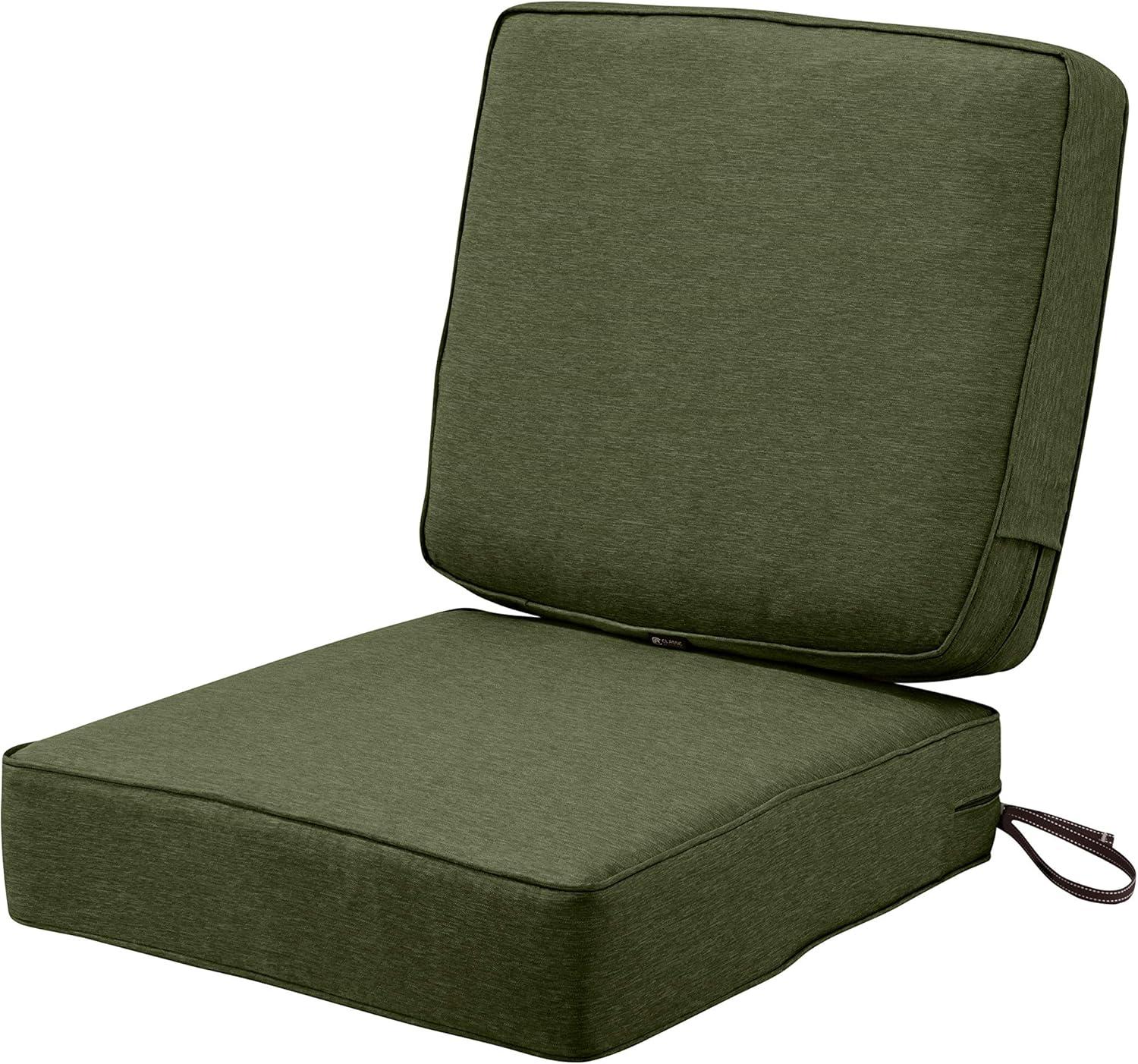 Classic Accessories Montlake FadeSafe Water-Resistant Patio Cushion Set, 25x22x4 in, Heather Fern