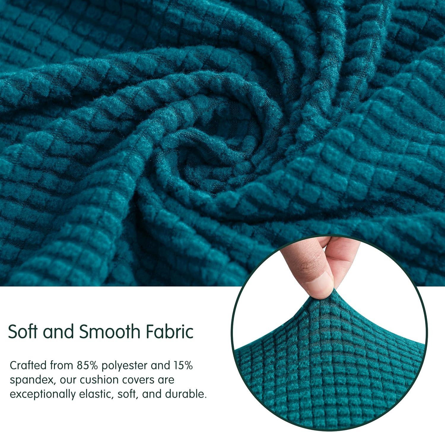 CHUN YI Spandex Stretch Couch Cushion Covers Sofa Seat Slipcovers (Loveseat, Blue)