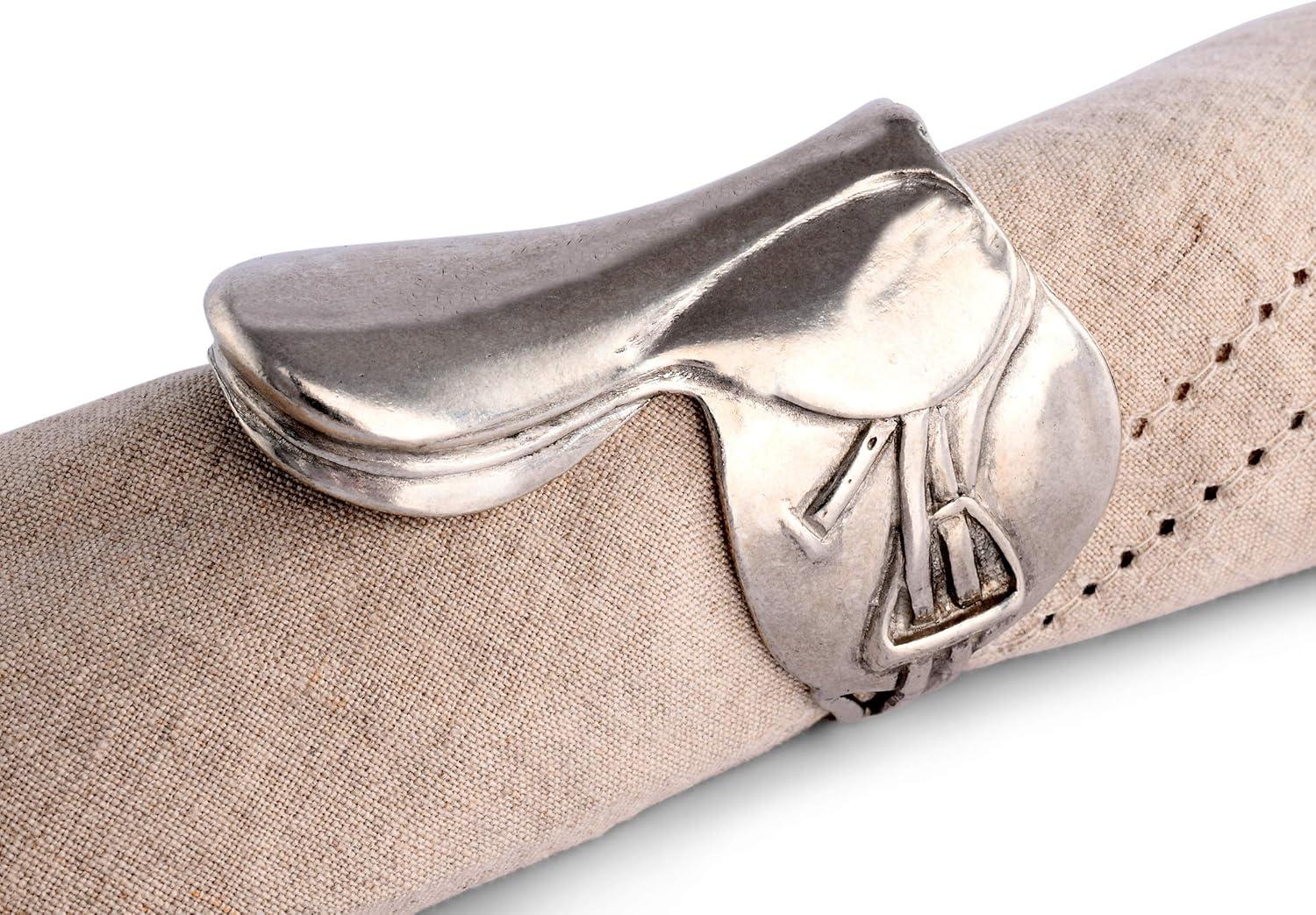 Pewter English Horse Saddle Napkin Ring