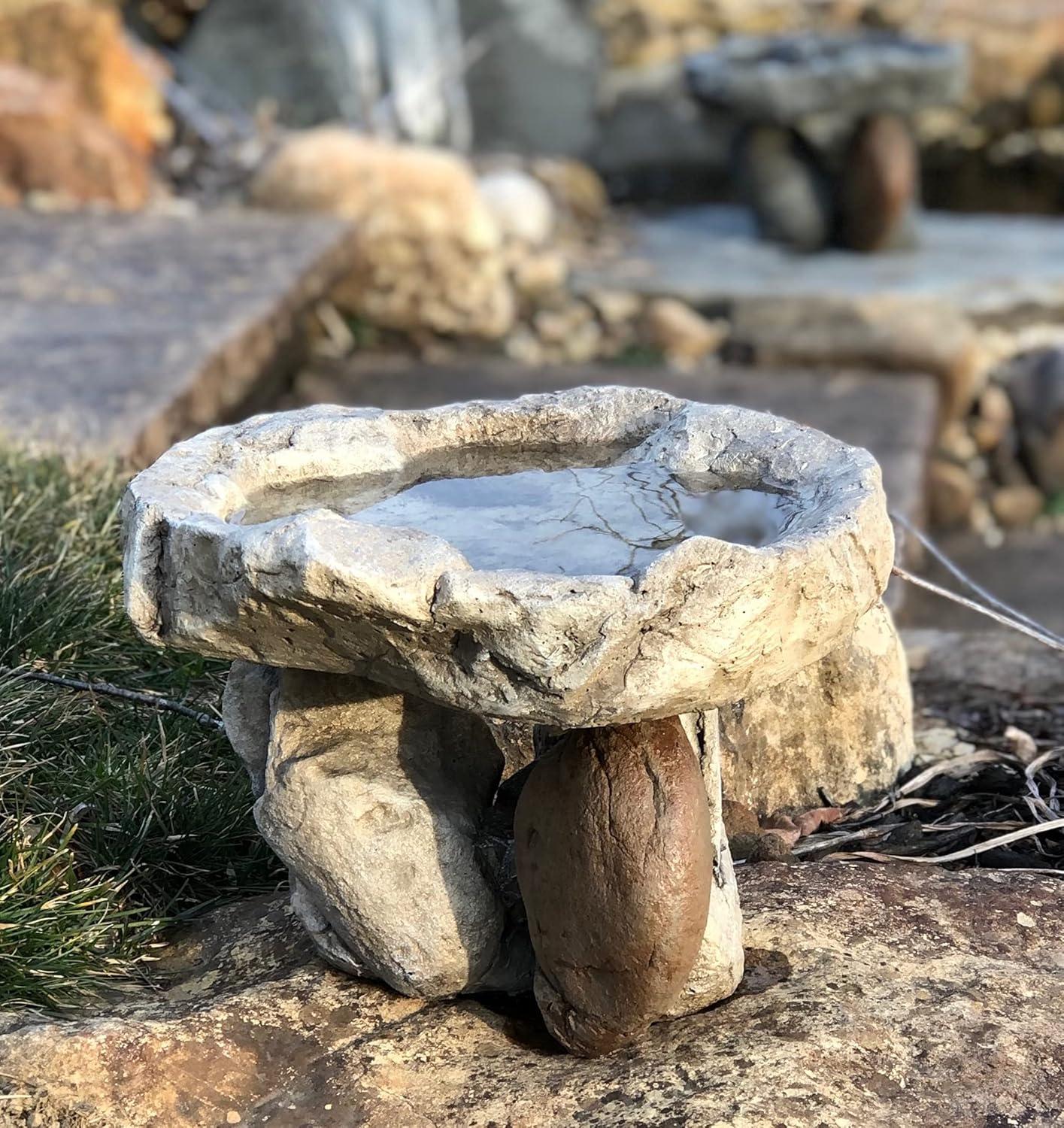 BIRD BATH Balancing Rock Bird Bath Bowl