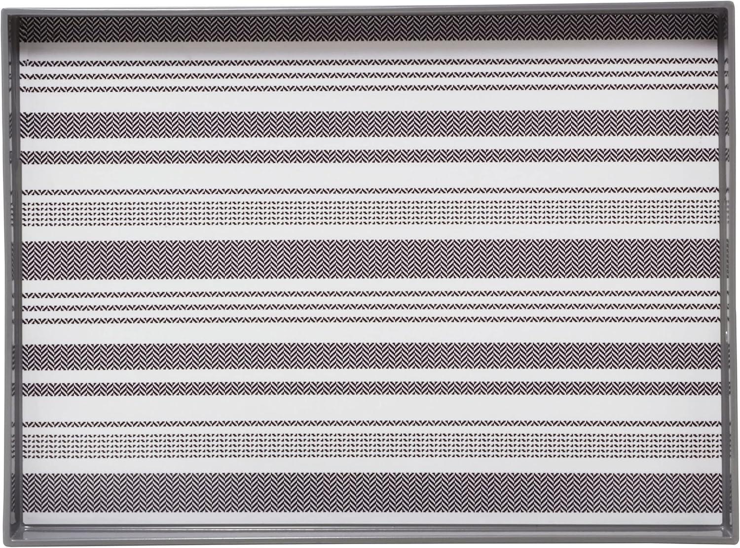 Pfaltzgraff Pfaltzgraff Gray Stripe 19 in. Plastic Serving Tray