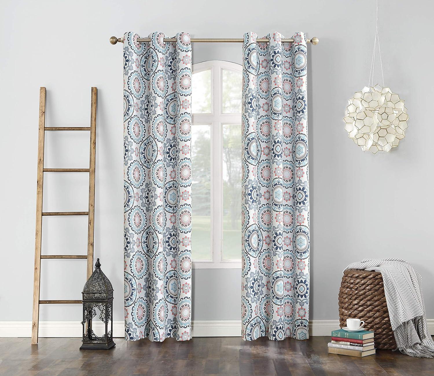 Sun Zero Sun Zero Nepal Global Medallion Print Blackout Grommet Curtain Panel
